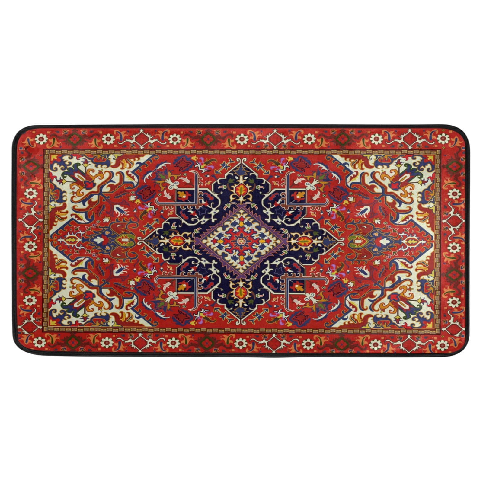 Colorful Non-Slip Kitchen Rug - Washable Anti-Fatigue Mat for Standing Comfort in Kitchen & Bedroom