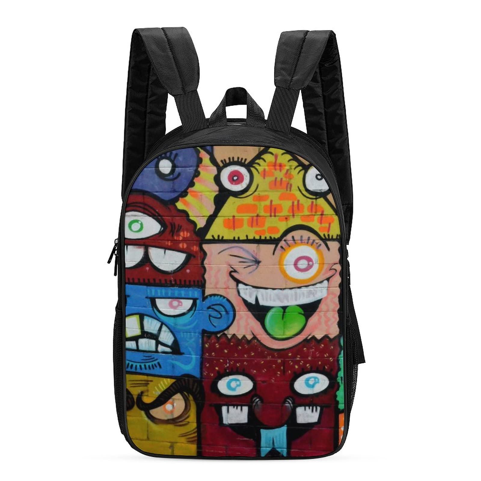 Urban Graffiti Print Backpack for Teens - Stylish Double-Sided Casual Daypack for School, Travel & Hiking - Durable Unisex Rucksack Perfect for College, Commuting & Outdoor Adventures