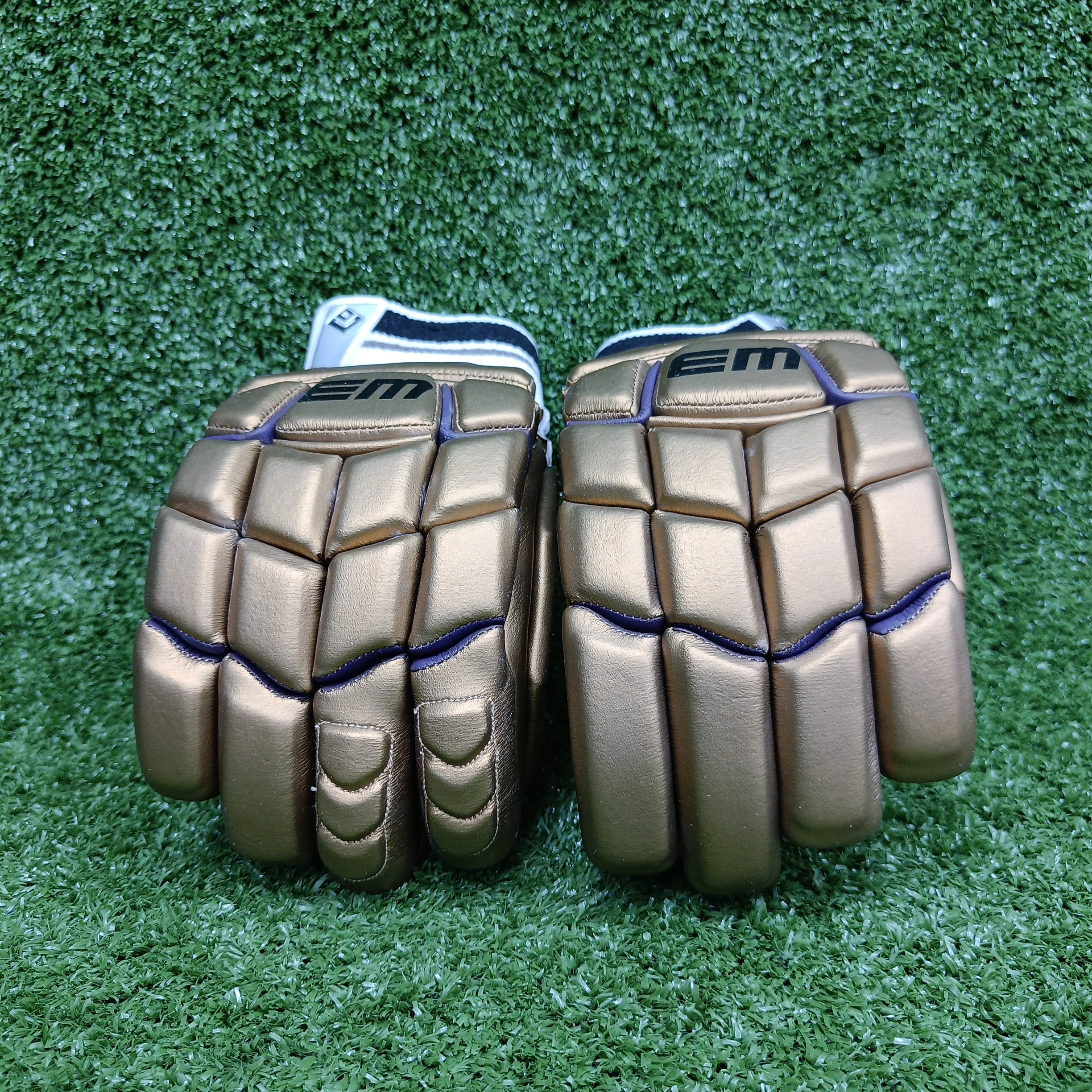 EM GT 1.0 Gold Adult Cricket Batting Gloves - Premium Leather Protection for Cricket Players - Perfect for Practice & Matches