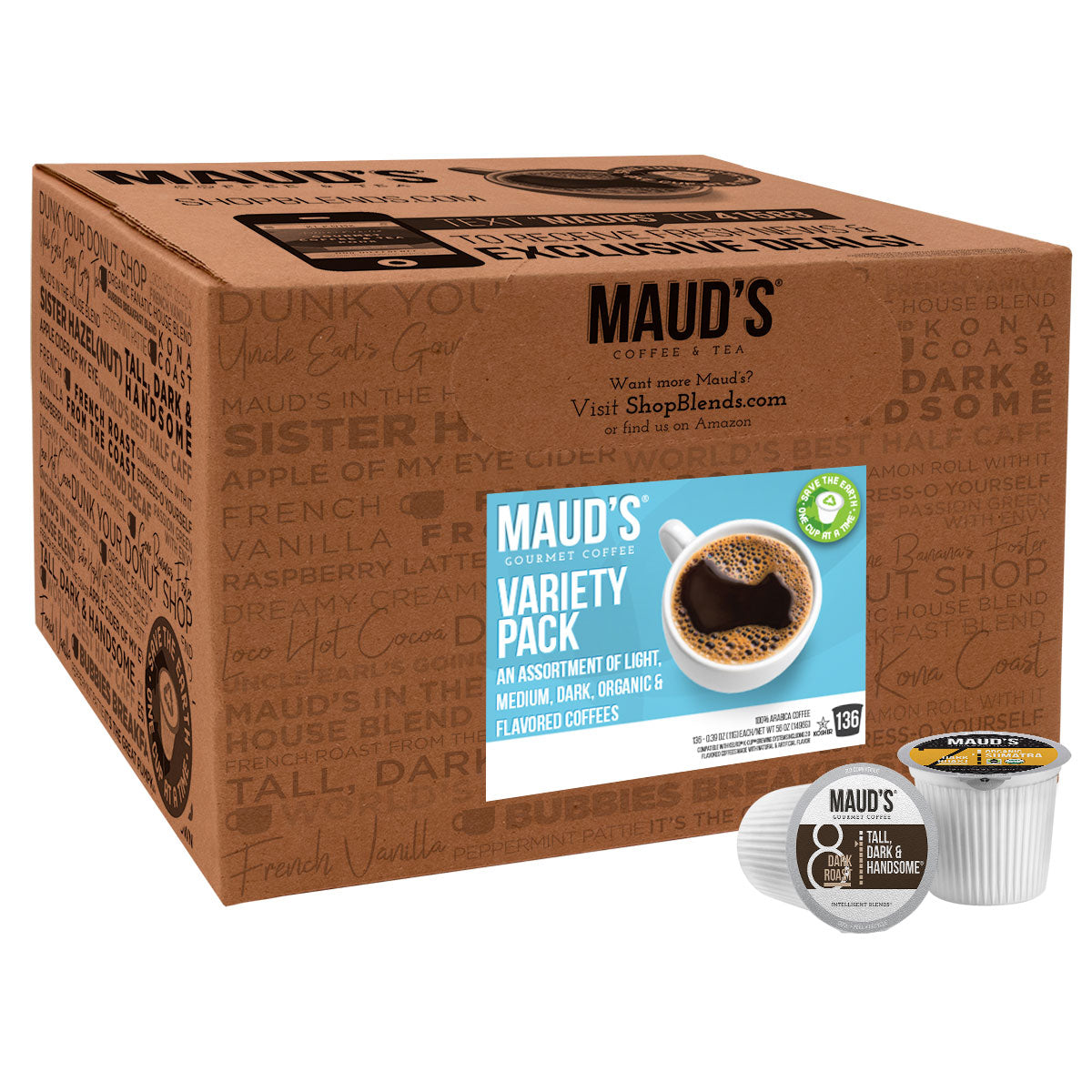 Maud's 12 Flavor Bulk Coffee Variety Pack | Premium Arabica & Robusta Blend | Perfect for Office, Home & Gifting | Family Size Coffee Sampler for Coffee Lovers