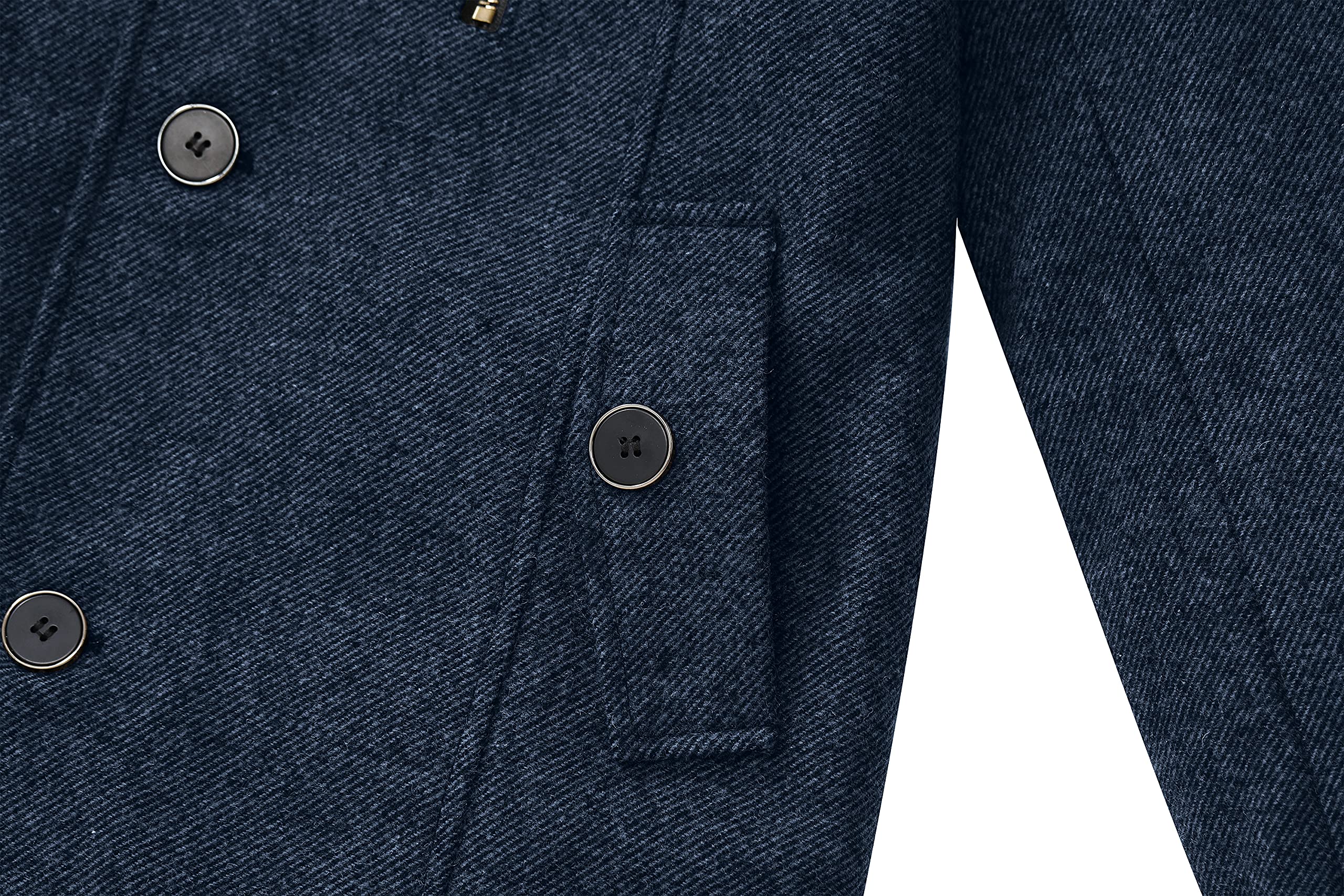 Wantdo Men's Wool Blend Jacket - Stand Collar Windproof Pea Coat for Winter Outdoor Activities | Business Casual & Travel Wear