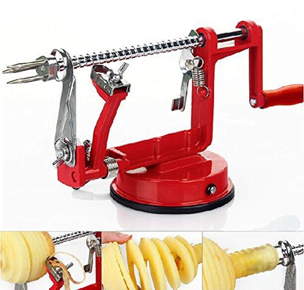 Bekith 3-in-1 Apple Peeler, Potato Slicer and Corer with Strong Suction Base - Perfect for Peeling Apples, Potatoes, Pears - Ideal for Baking, Cooking and Meal Prep