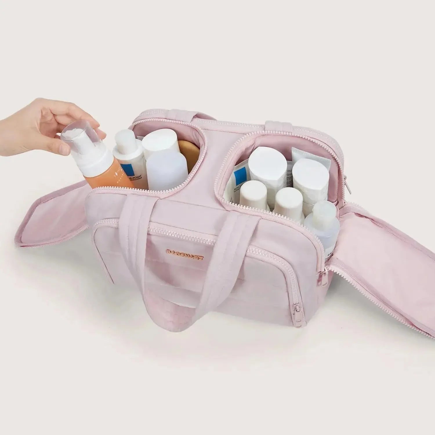 Premium Crush Toiletry Bag for Travel - 6 Stylish Colors (Black, Blue, Pink, Gray, Green, Purple) - Perfect for Vacation, Gym, Camping & Daily Use