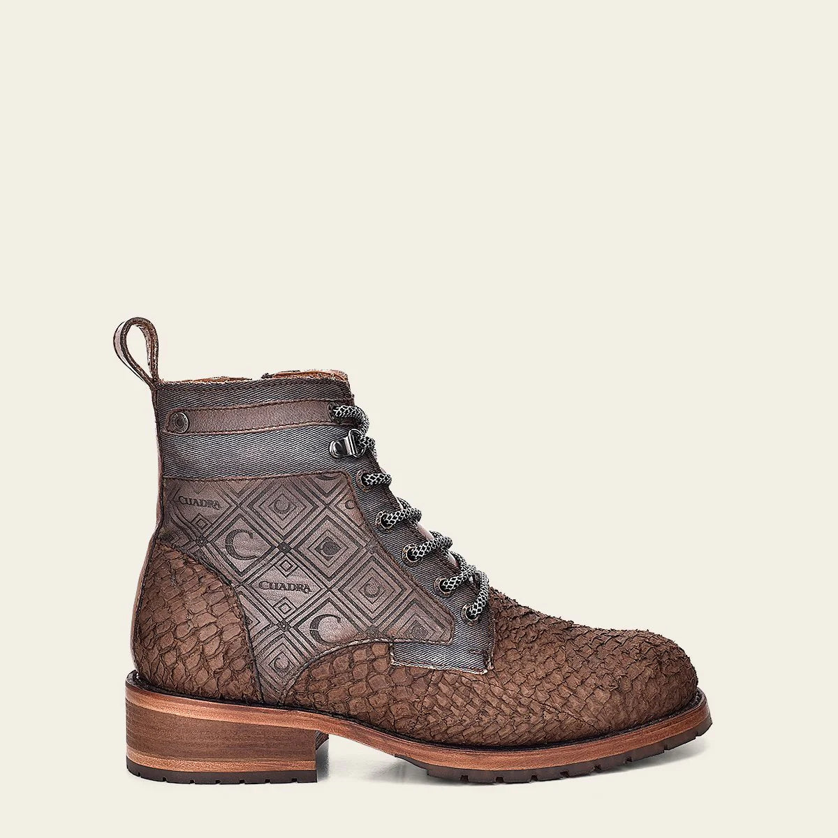 Men's Cuadra Casual Pirarucu Skin Ankle Boots - Waterproof & Comfortable for Outdoor, Work & Daily Wear