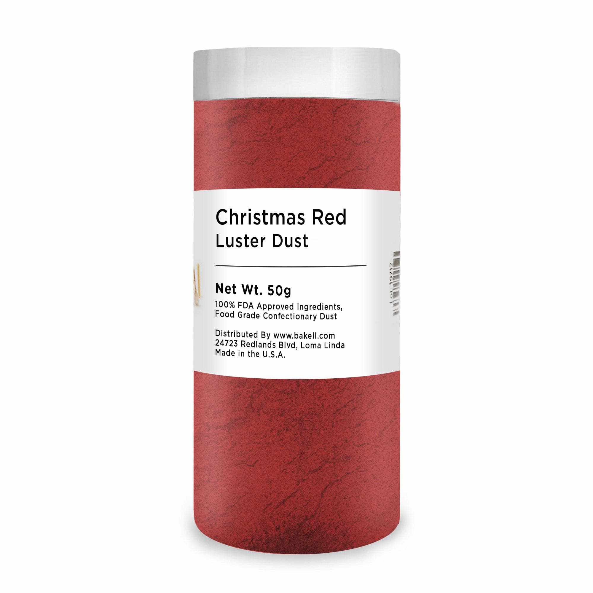 Bakell Christmas Red Luster Dust - Edible Cake Decorating Powder for Cookies, Cupcakes & Holiday Desserts | Perfect for Festive Baking & Party Treats