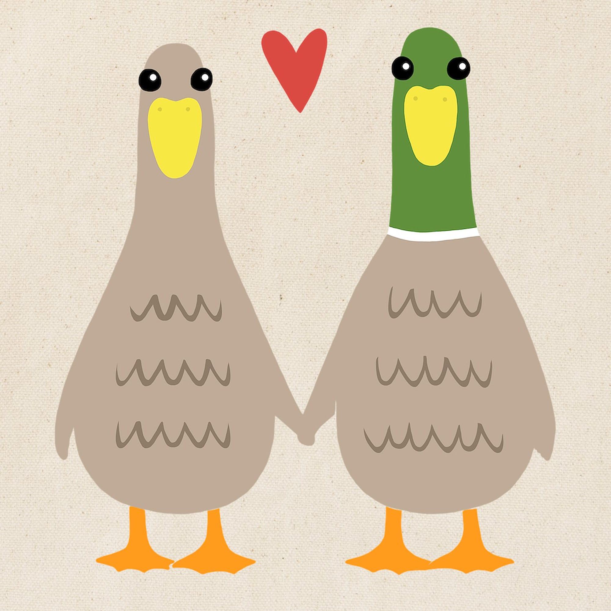 Love Ducks Natural Canvas Tote Bag - Eco-Friendly Reusable Shopping Bag for Groceries, Beach & Daily Use | CafePress