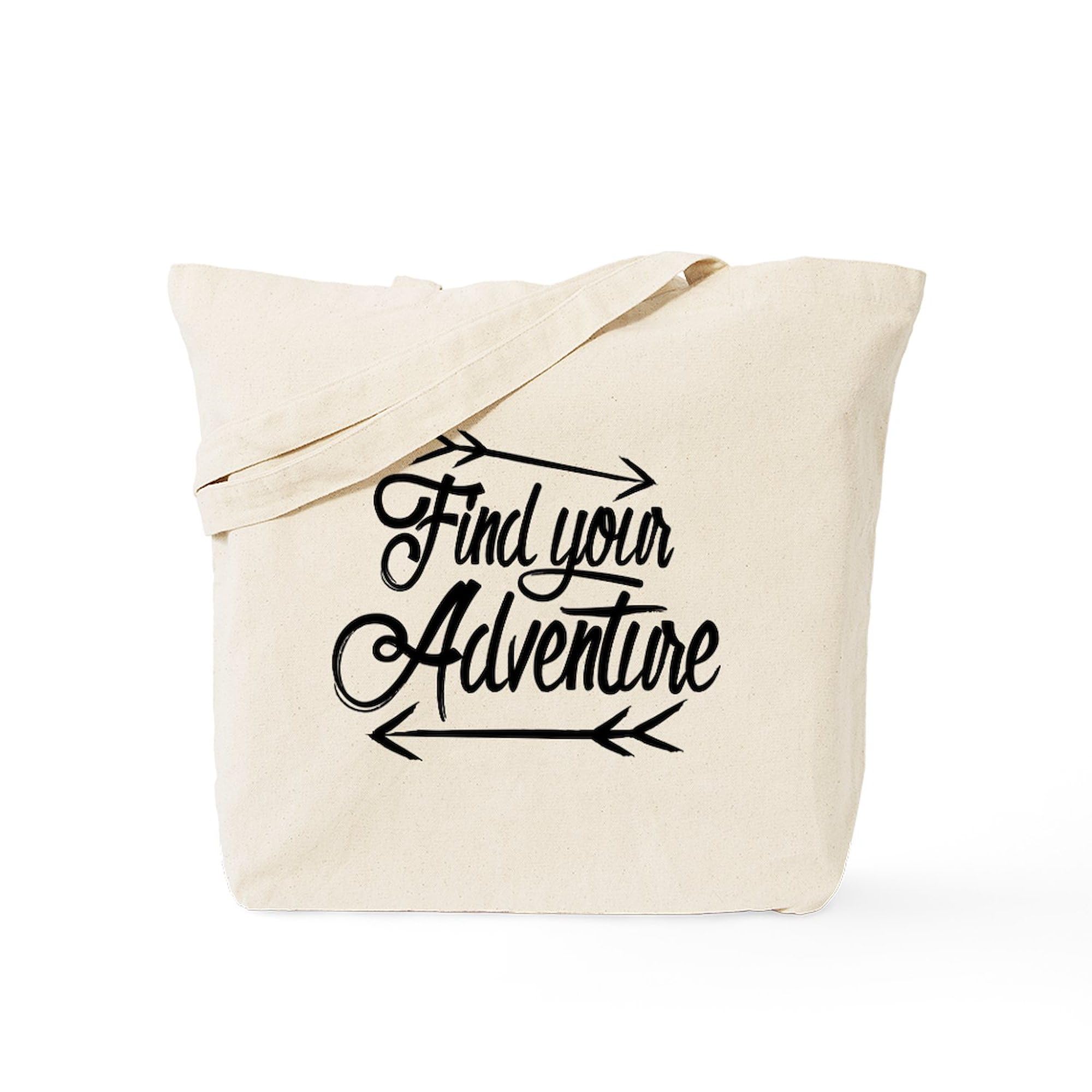 Find Adventure Tote Bag - Natural Canvas Reusable Shopping Bag for Groceries, Beach & Travel | Eco-Friendly Cotton Tote with Durable Handles