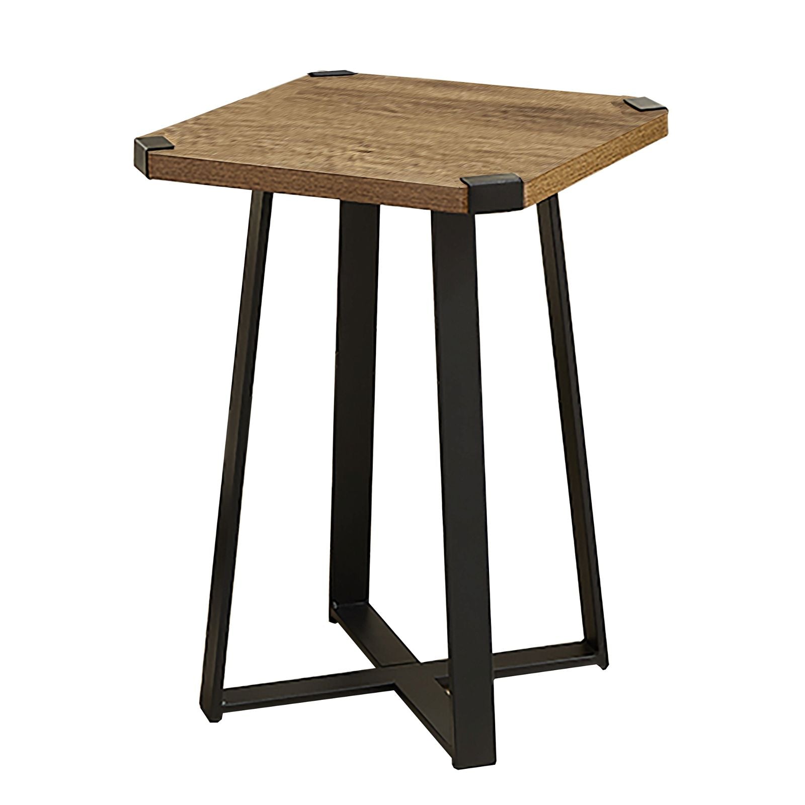 Criterion Dark Oak & Black Capri Square End Table - Modern Side Table for Living Room, Bedroom, or Office Decor