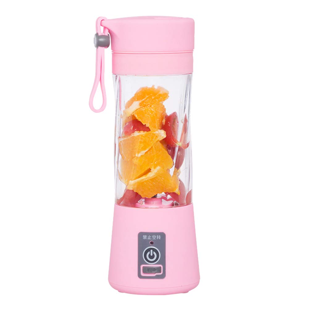 Portable USB Rechargeable Personal Blender - 380ml Handheld Smoothie Maker for Fruits, Shakes & Ice - Compact Juicer Cup for Home, Office, Gym, Travel & Outdoor Activities - Perfect for Smoothies, Protein Shakes & Healthy Drinks On-The-Go - Pink