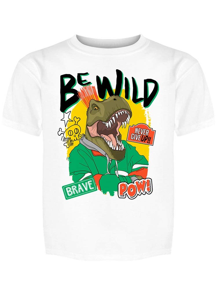 Cool Dinosaur Graphic T-Shirt for Men - Wild Dino Print Cotton Tee in White | Casual Streetwear & Everyday Wear