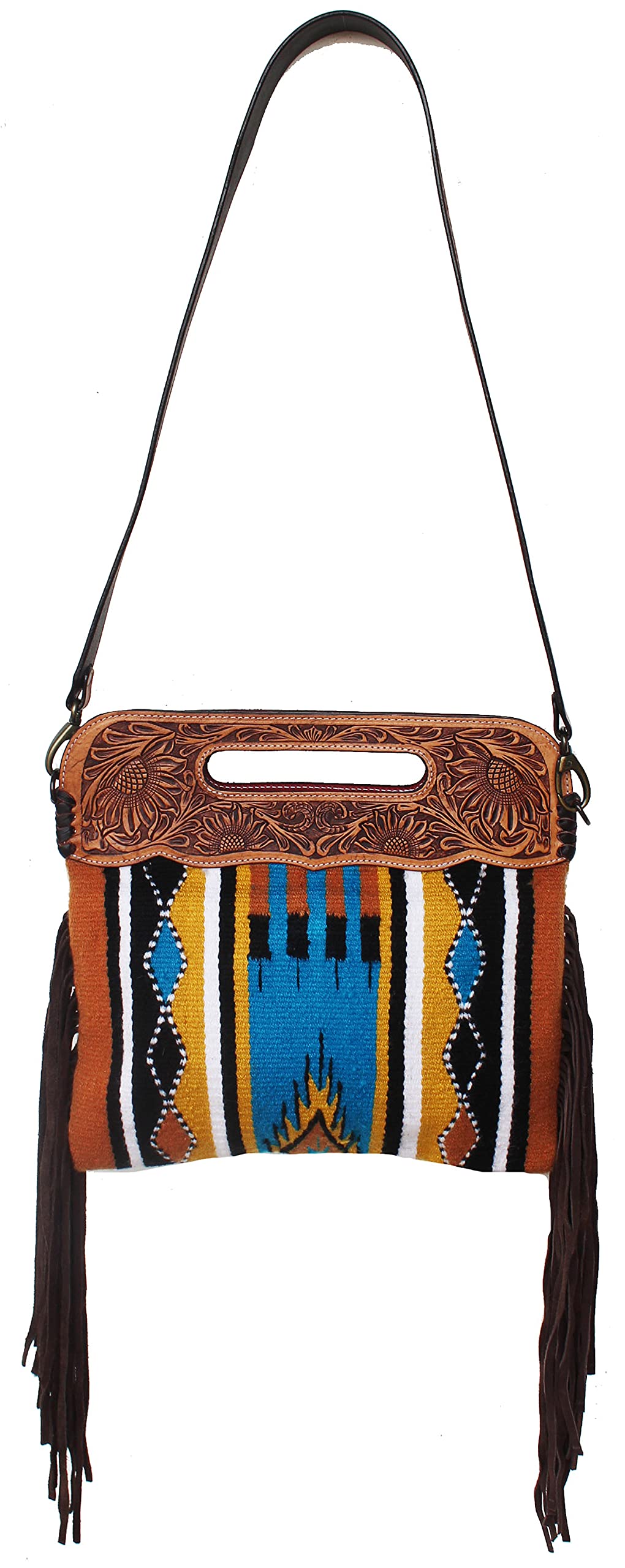 Challenger Women's Western Handwoven Wool Rodeo Cowgirl Purse Shoulder Handbag - Stylish Cowgirl Accessory for Rodeo, Country Music Festivals & Western Fashion Outfits
