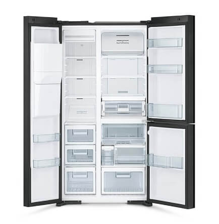 Hitachi R-MX700PMS0 MGW 569L Side by Side Refrigerator - Energy Efficient French Door Fridge with Spacious Interior for Large Families & Entertaining