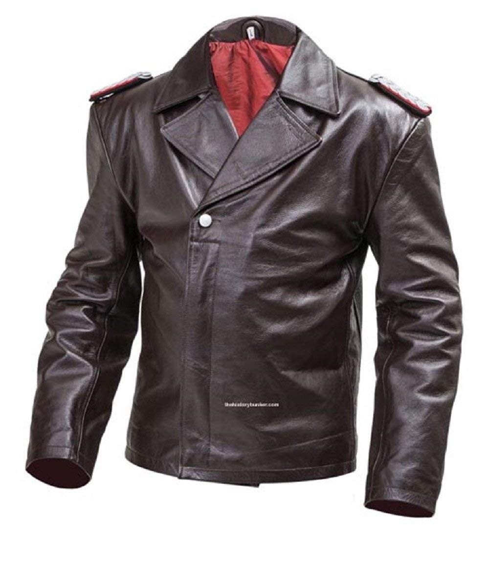 German U-Boat Lambskin Leather Jacket for Men - Premium Brown Genuine Leather Jacket - Vintage Style Biker Jacket for Motorcycle Riding & Casual Wear