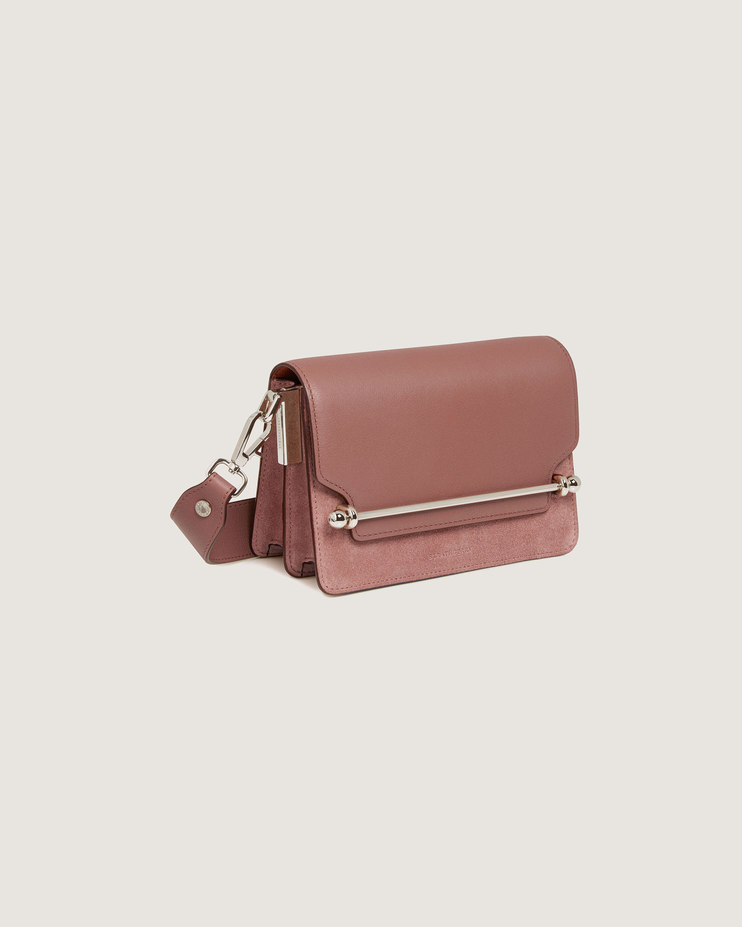 East/West Mini Multi Strap Crossbody Bag in Sienna/Dusty Pink Suede Leather - Perfect for Everyday Use, Date Nights & Travel