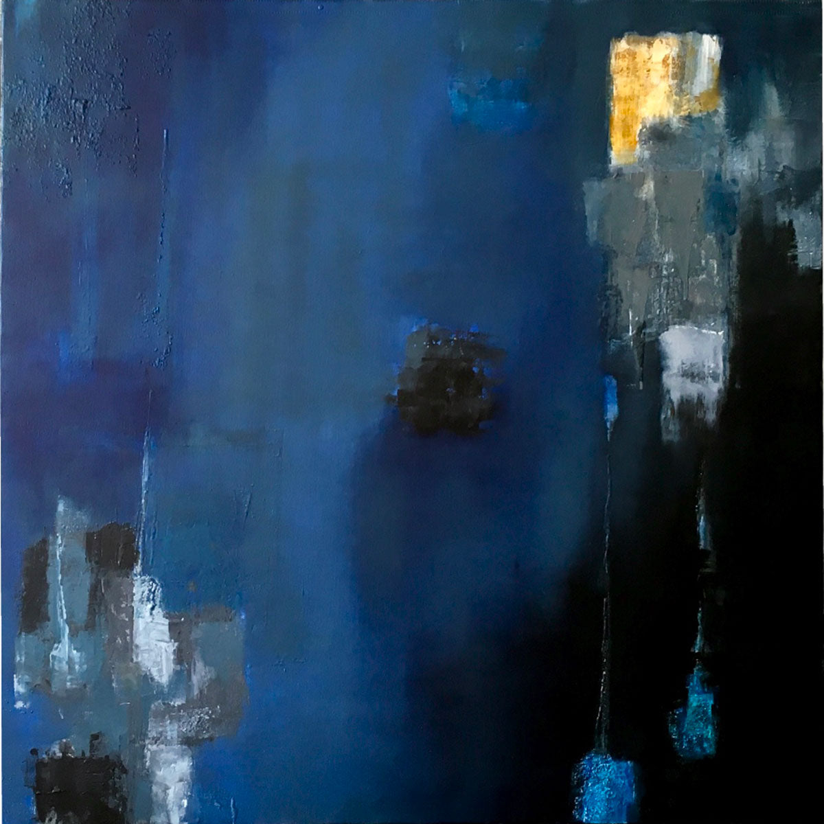 Indigo Oil Painting on Canvas - Handmade Artwork for Home Decor & Wall Art | Perfect for Living Room, Bedroom & Office