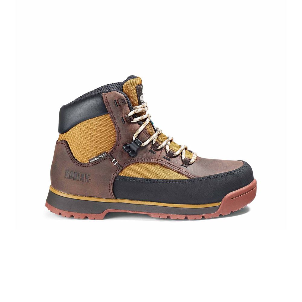 Kodiak Greb Women's Waterproof Steel Toe Hiking Work Boots - Brown (KD0A834YA08) | Durable Safety Shoes for Construction, Outdoor Work & Hiking Adventures