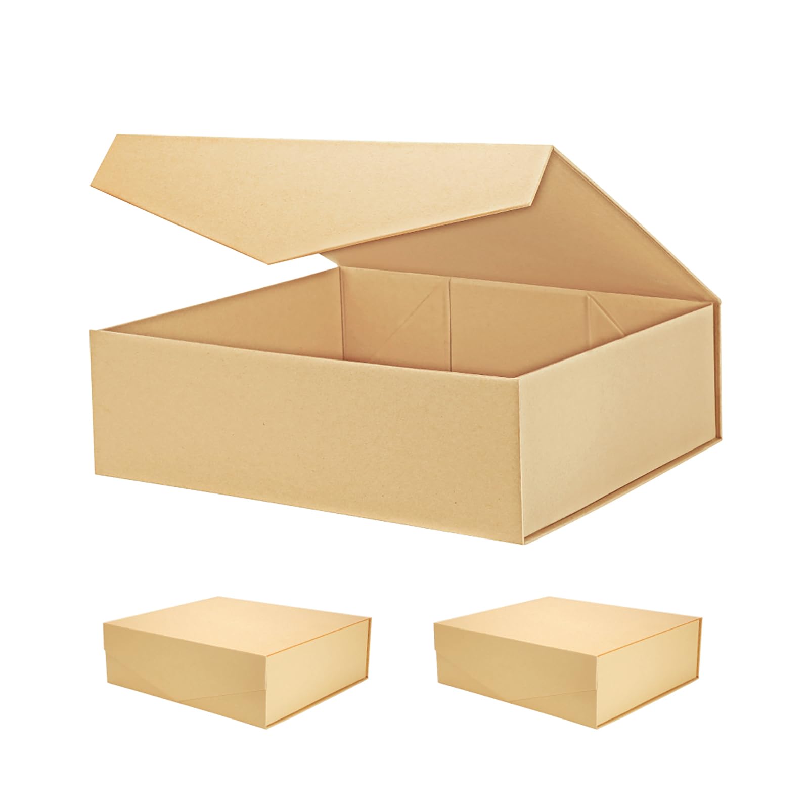 PACKHOME 16.3x14.2x5 Inches Extra Large Gift Box Set of 3 with Lids - Premium Kraft Storage Boxes for Clothing, Jewelry & Large Gifts - Perfect for Holidays, Weddings & Special Occasions