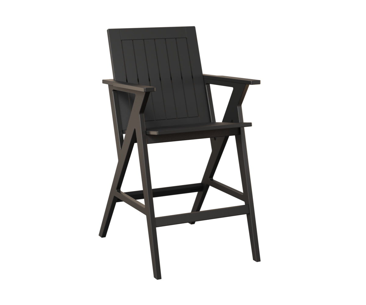 Berlin Gardens Kinsley Bar Arm Chair - Outdoor Patio Dining Chair with Weather-Resistant Finish for Restaurants, Bars, and Backyard Entertaining