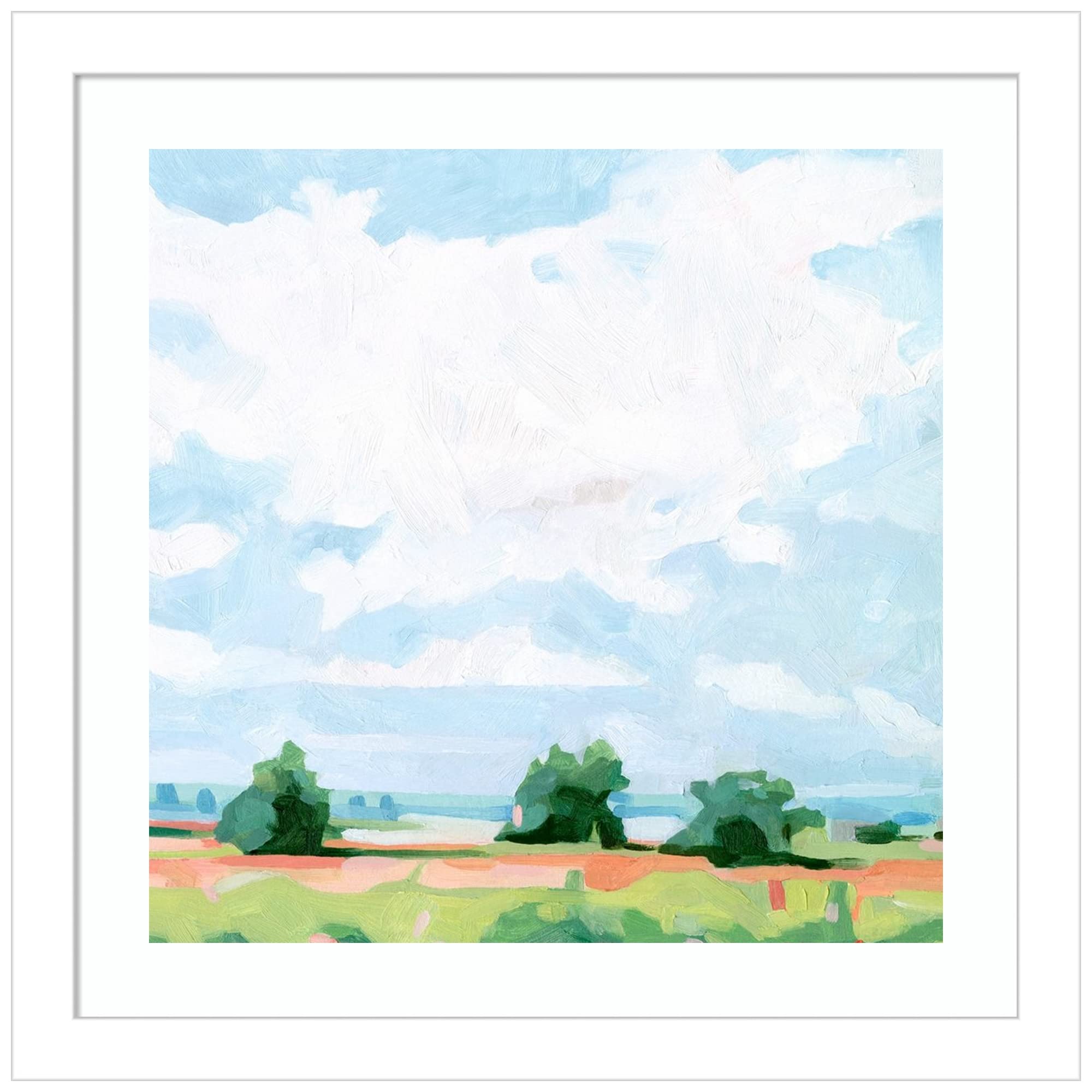 Emma Scarvey Spring Midday I Wood Framed Wall Art Print - 13x13 Inches, Svelte White Frame - Home & Office Decor - Perfect for Living Room, Bedroom, Dining Room Wall Decor