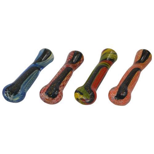 Black Sparkle Chillum Pipe - Handmade Glass Smoking Pipe for Herbs & Tobacco | Perfect for Travel, Camping & Outdoor Use