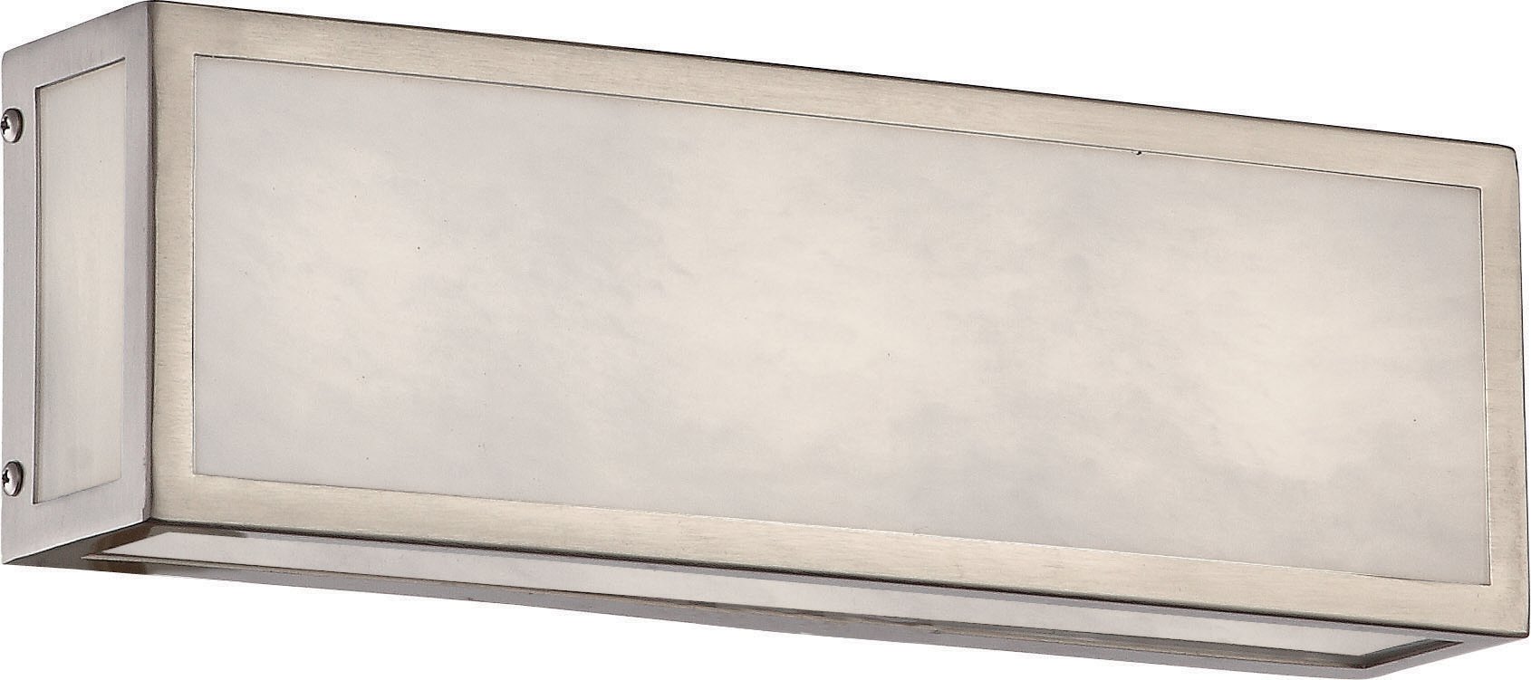 Nuvo 62/895 Single Light Bathroom Vanity Fixture - Polished White, Nickel, Backplate, Silver | Perfect for Modern Bathroom & Powder Room Lighting