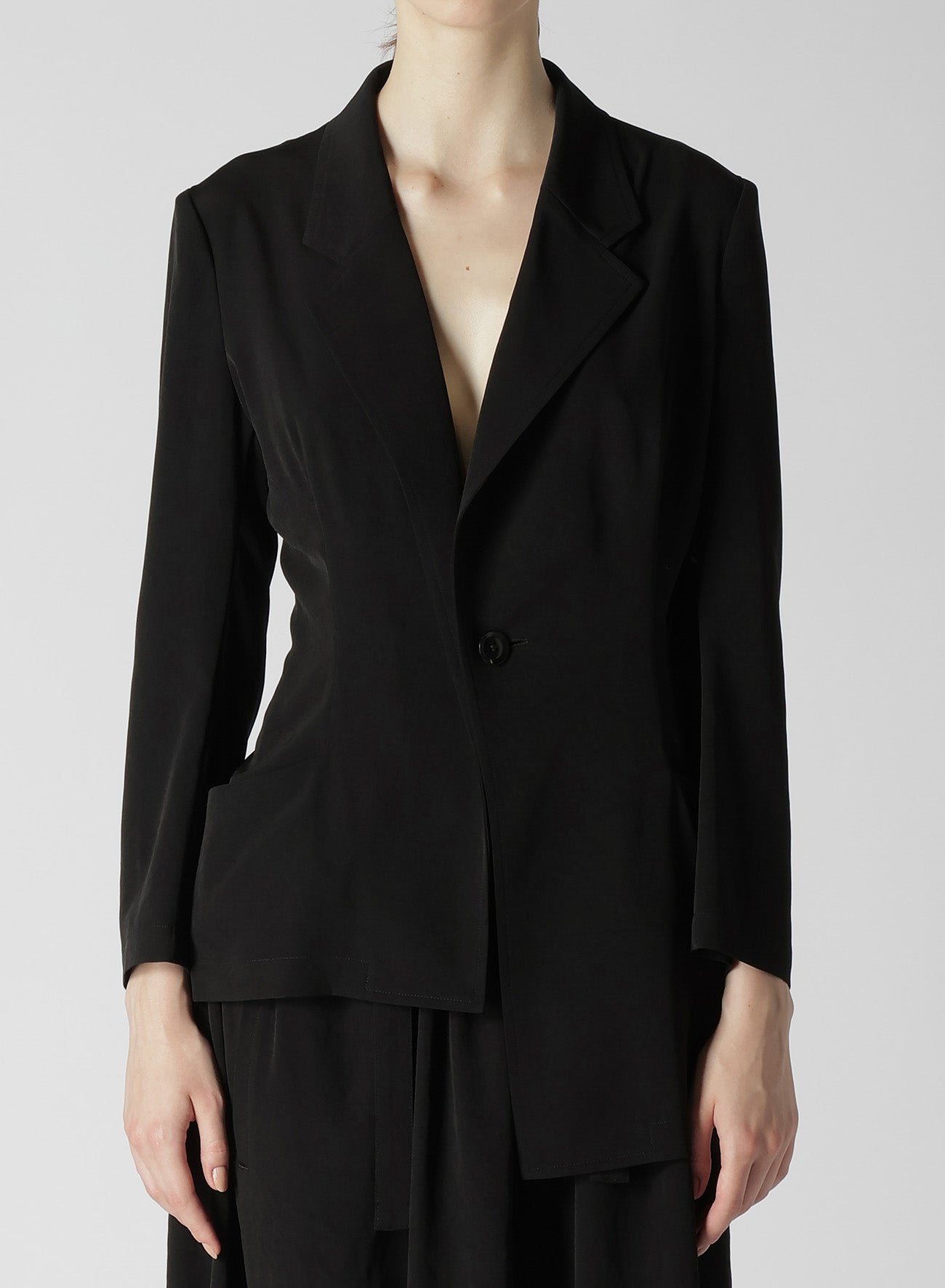 Elegant Crepe de Chine Asymmetric Jacket for Women - Lightweight & Stylish Outerwear for Office, Party & Evening Events