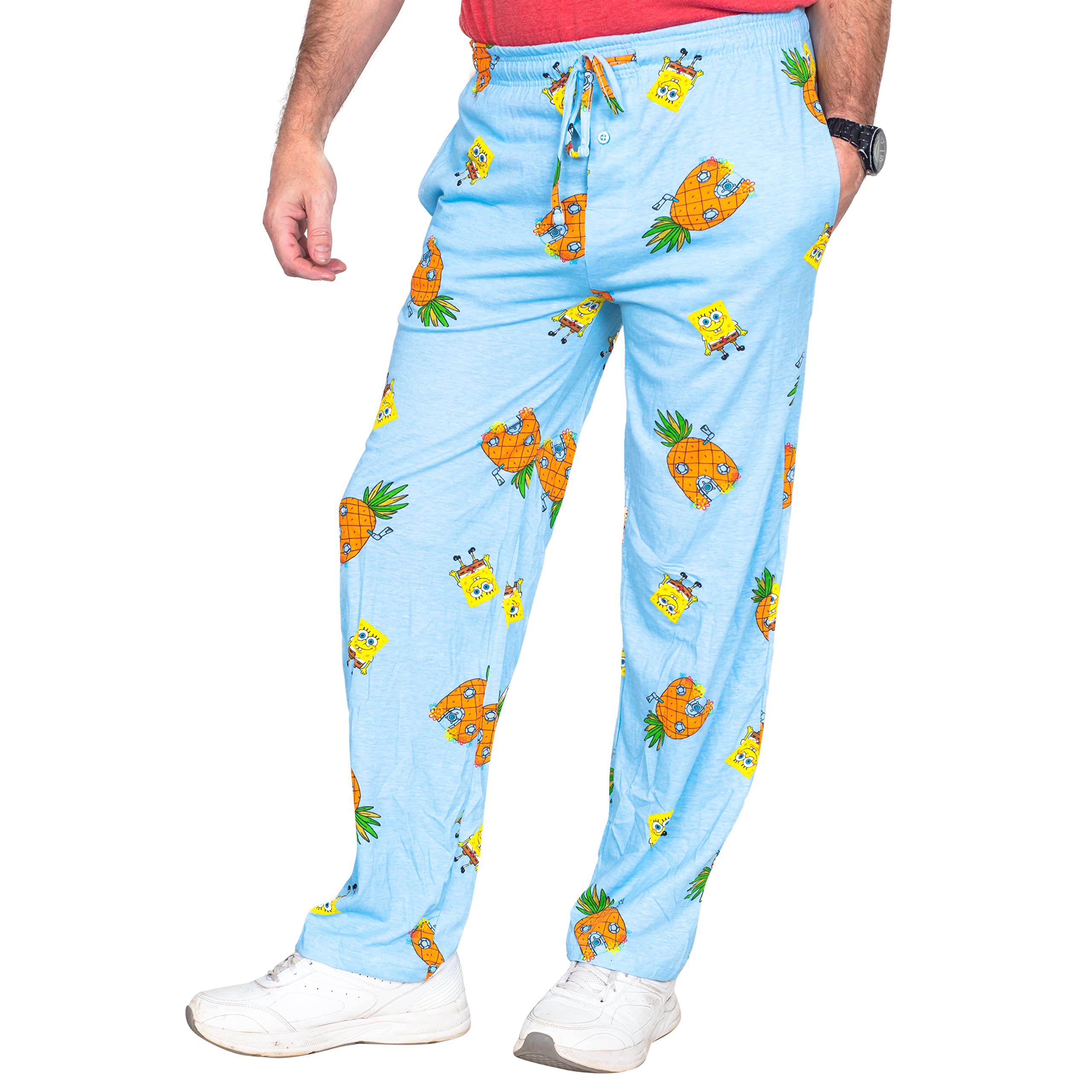 SpongeBob SquarePants Pineapple House Lounge Pants for Men & Women - Soft Cartoon Character Sleepwear Pajama Bottoms - Perfect for Home Relaxation, Sleepovers and Nickelodeon Fans Gifts