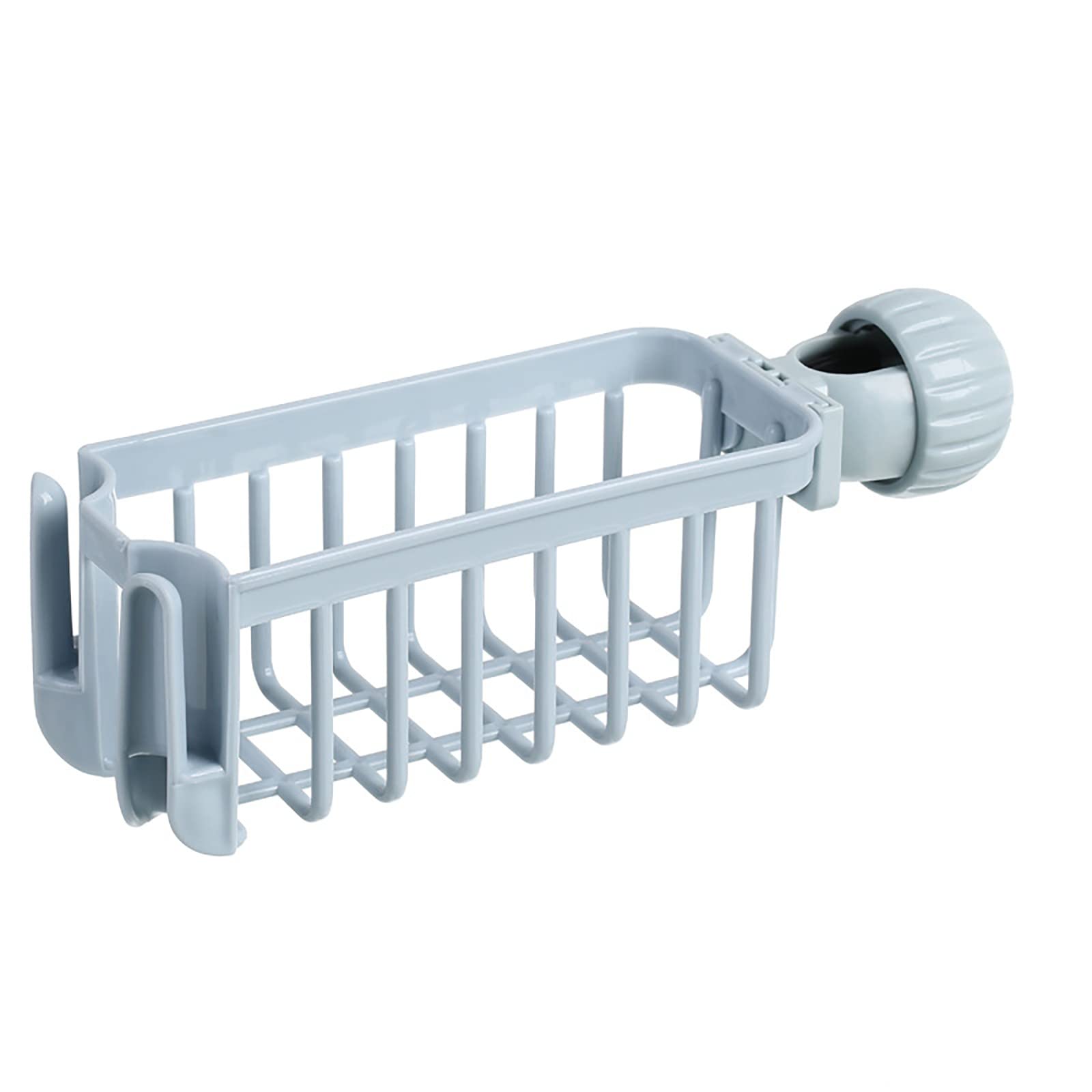 WANYNG Kitchen Sink Sponge Holder with Drain Basket - Durable Faucet Storage Rack for Sponges & Towels - Space Saving Organizer for Home Kitchen Cleaning Tools (Blue, One Size) - Perfect for Small Kitchens & Under Sink Organization