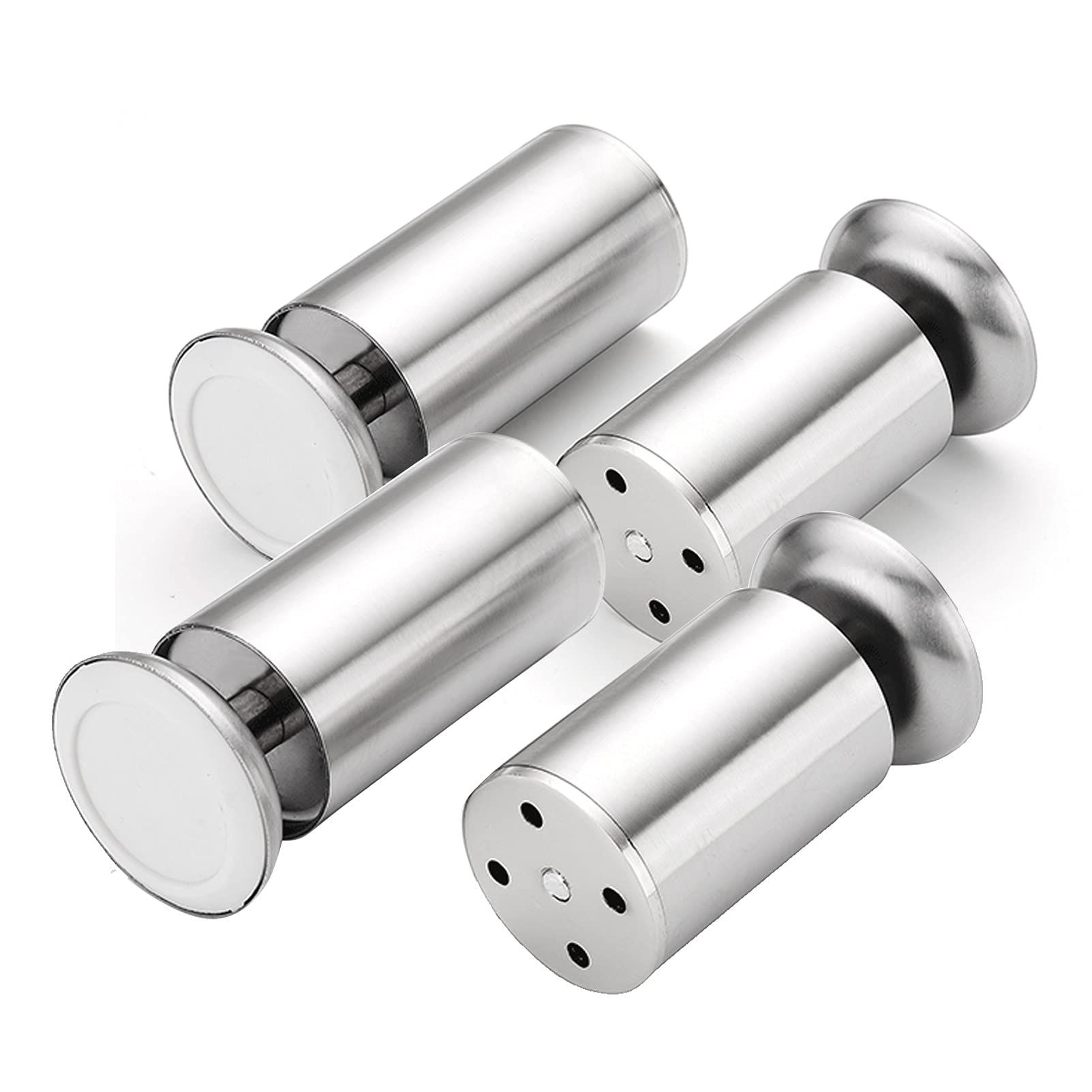 4-Piece Adjustable Stainless Steel Furniture Legs Set - Silver YF-Barstool Height-Adjustable Feet for Tables, Beds, Sofas & TV Cabinets - Durable Home & Office Furniture Accessories