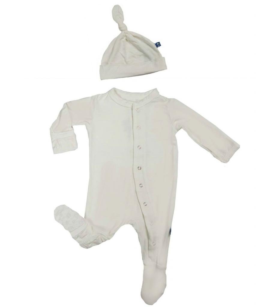 KicKee Pants Baby Boys Girls Unisex Footie Pajama Set with Matching Hat - Soft Cotton Sleepwear Gift for Newborns & Infants - Perfect for Nursery, Photo Shoots & Special Occasions