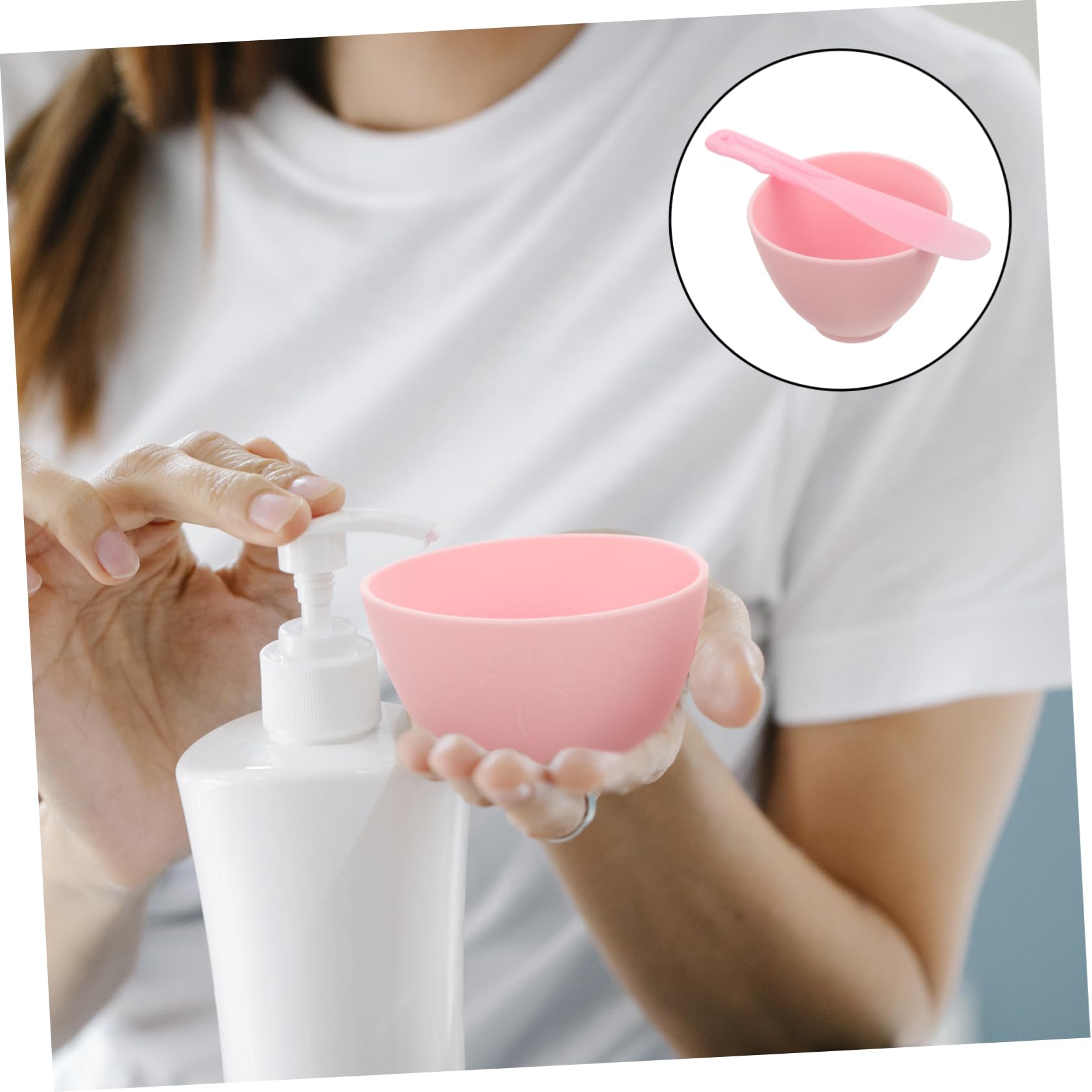 1 Set Pink Plastic Beauty Mask Bowl & Mixing Kit for DIY Facials - Includes Jelly Mask Bowl, Dip Cups, Mixing Brush & Patches - Perfect for Salon & At-Home Skincare Treatments