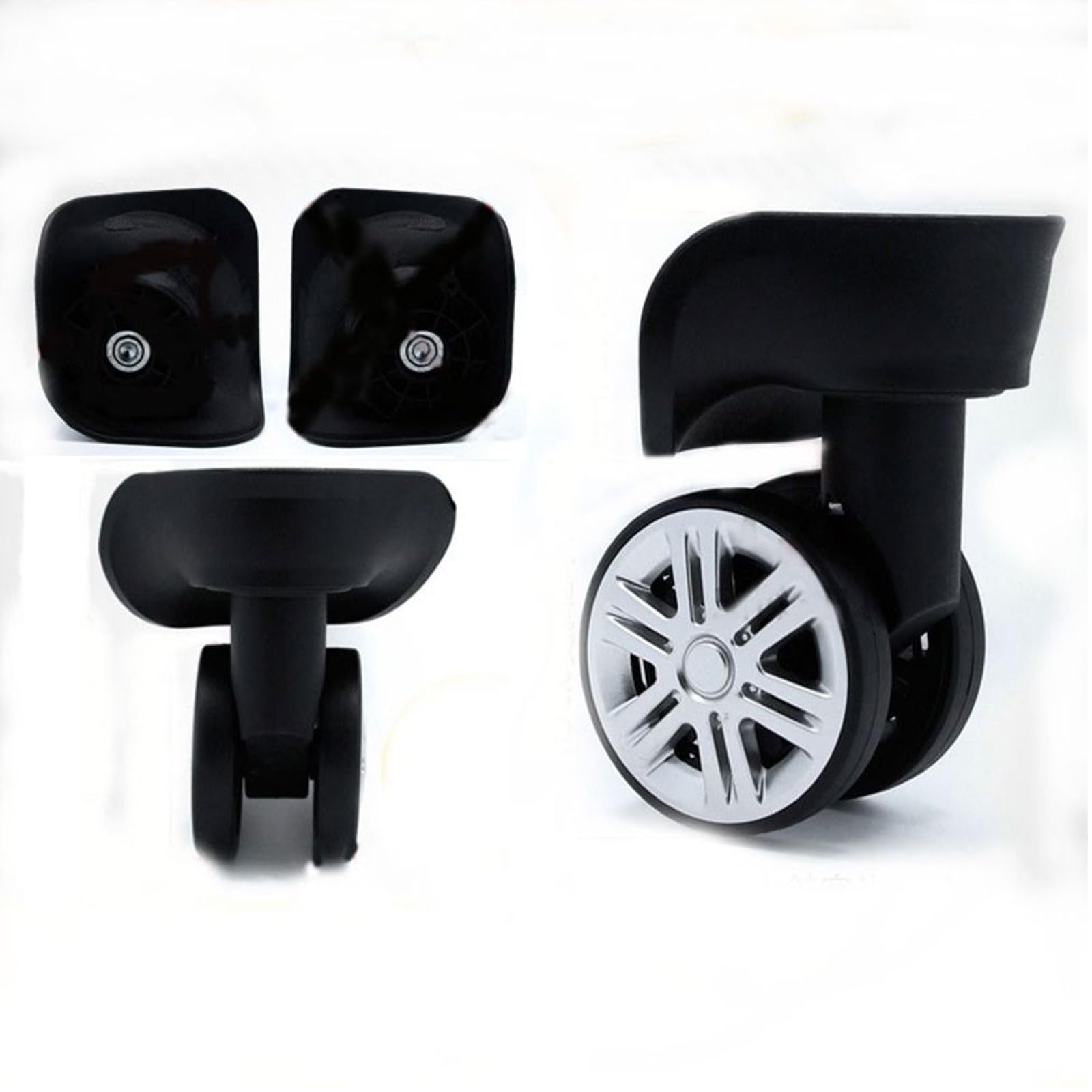 Heavy Duty Universal Luggage Wheel Replacement - 1 Pair Durable Suitcase Casters for Travel Bags & Rolling Cases - Perfect for Broken Wheel Repair, Airport Luggage, and Business Travel Accessories
