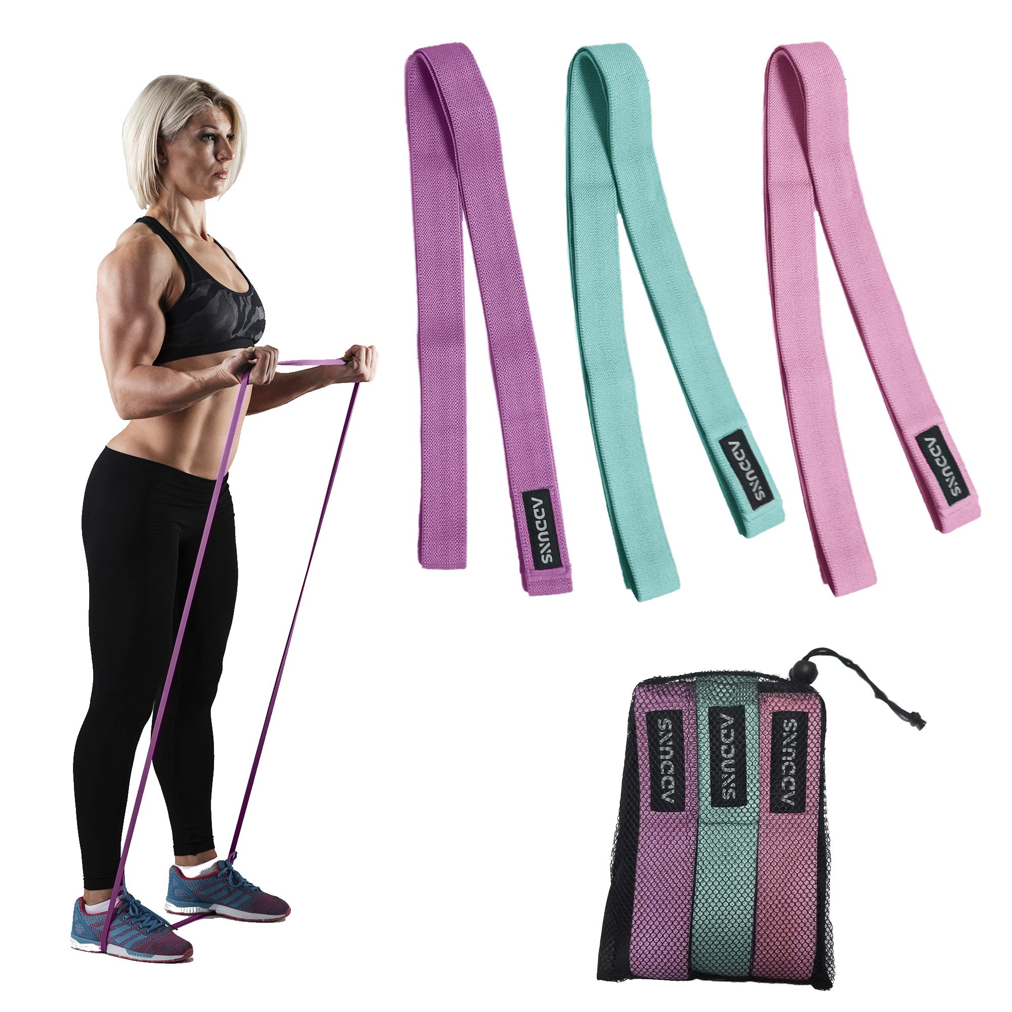Adduns 3-Piece Fabric Resistance Bands Set for Strength Training, Pull Ups, Workouts & Physical Therapy – Home Gym & Outdoor Fitness Accessories