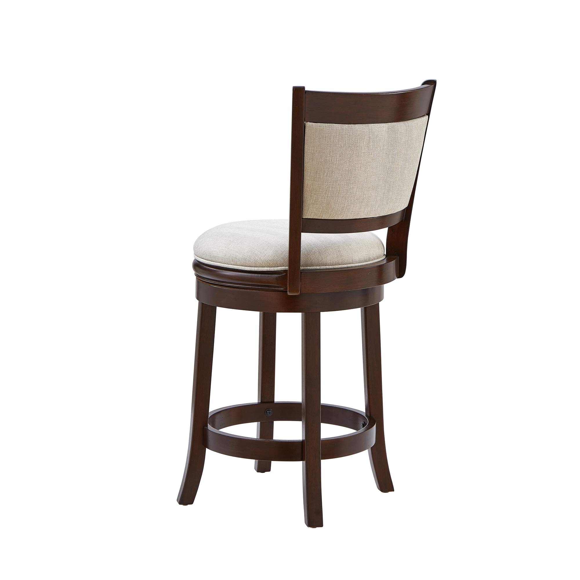 24 Inch Ball & Cast Swivel Bar Stool - Taupe & Cappuccino - Adjustable Height Modern Kitchen Counter Stool for Dining Room, Bar, or Breakfast Nook