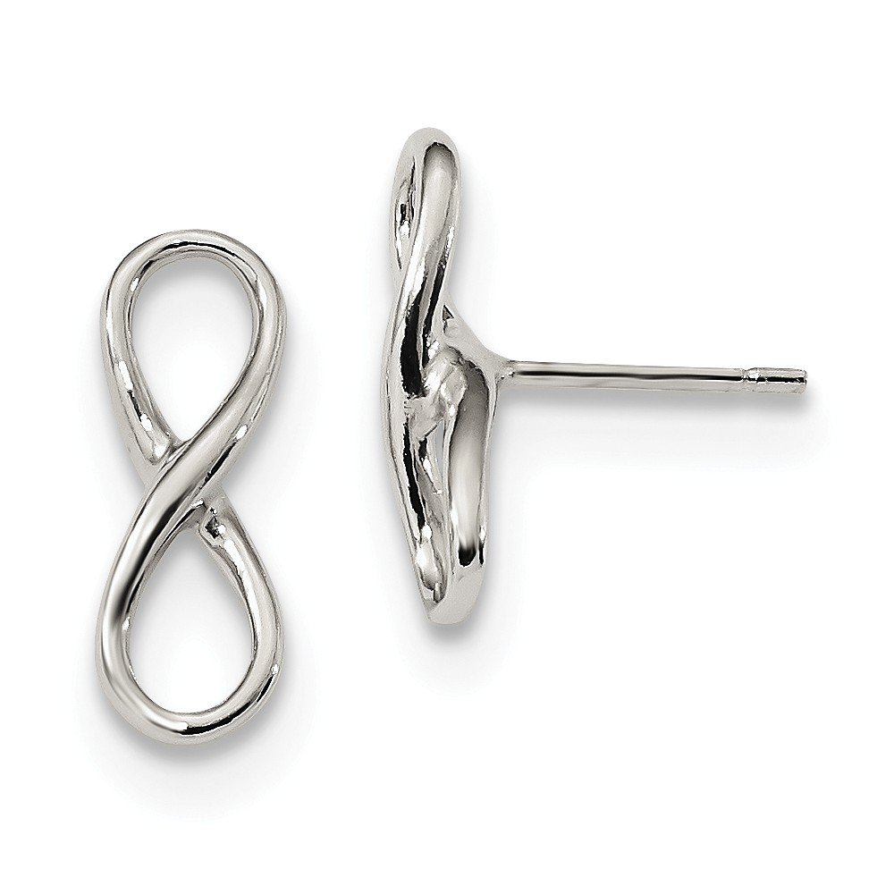 Sterling Silver Polished Infinity Knot Post Earrings for Women | Elegant Symbol of Eternal Love & Friendship | Perfect for Weddings, Anniversaries & Everyday Wear
