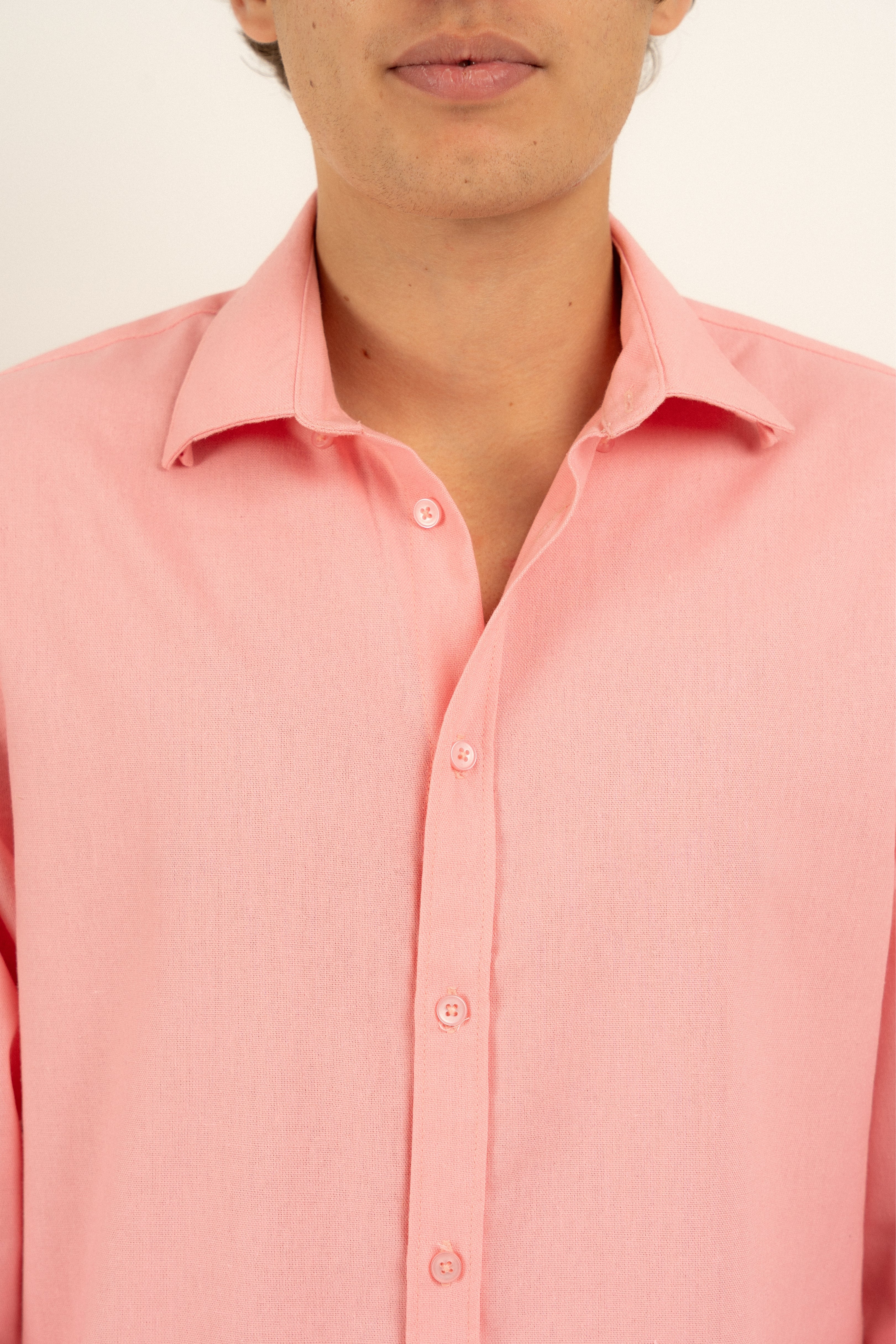 Stylish Cannes Pink Linen Shirt for Women - Breathable Summer Blouse for Casual Outings & Beach Vacations