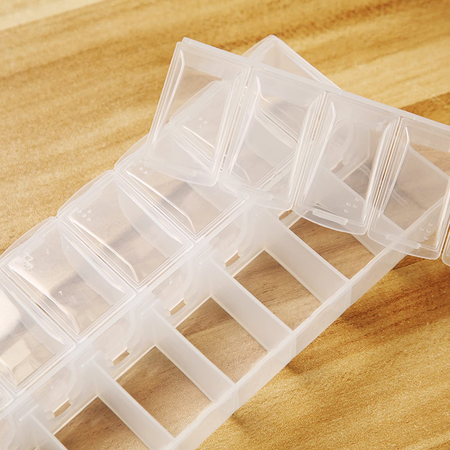 2 Pack Clear 7-Day AM/PM Pill Organizer - Weekly Medication Box for Pills, Vitamins & Supplements - Small Daily Pill Case for Travel, Home & Office Use