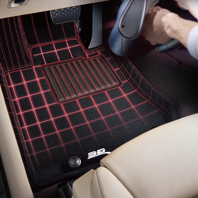 3D MAXpider ACE Elegant All-Weather Floor Mats for Ram 1500 Quad Cab with Bench Front Row (2019-2024) - Premium Black Car Floor Liners for Ultimate Protection & Style | Perfect for Off-Roading, Daily Commuting & Family Road Trips