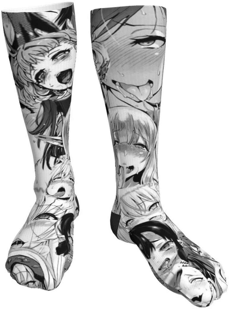 Love Bunny Rabbit Compression Socks - Unisex Printed Fun Socks with Crazy Patterns, Long Cotton Over The Calf Socks for Running, Travel & Work - Perfect for Nurses, Athletes & Everyday Comfort