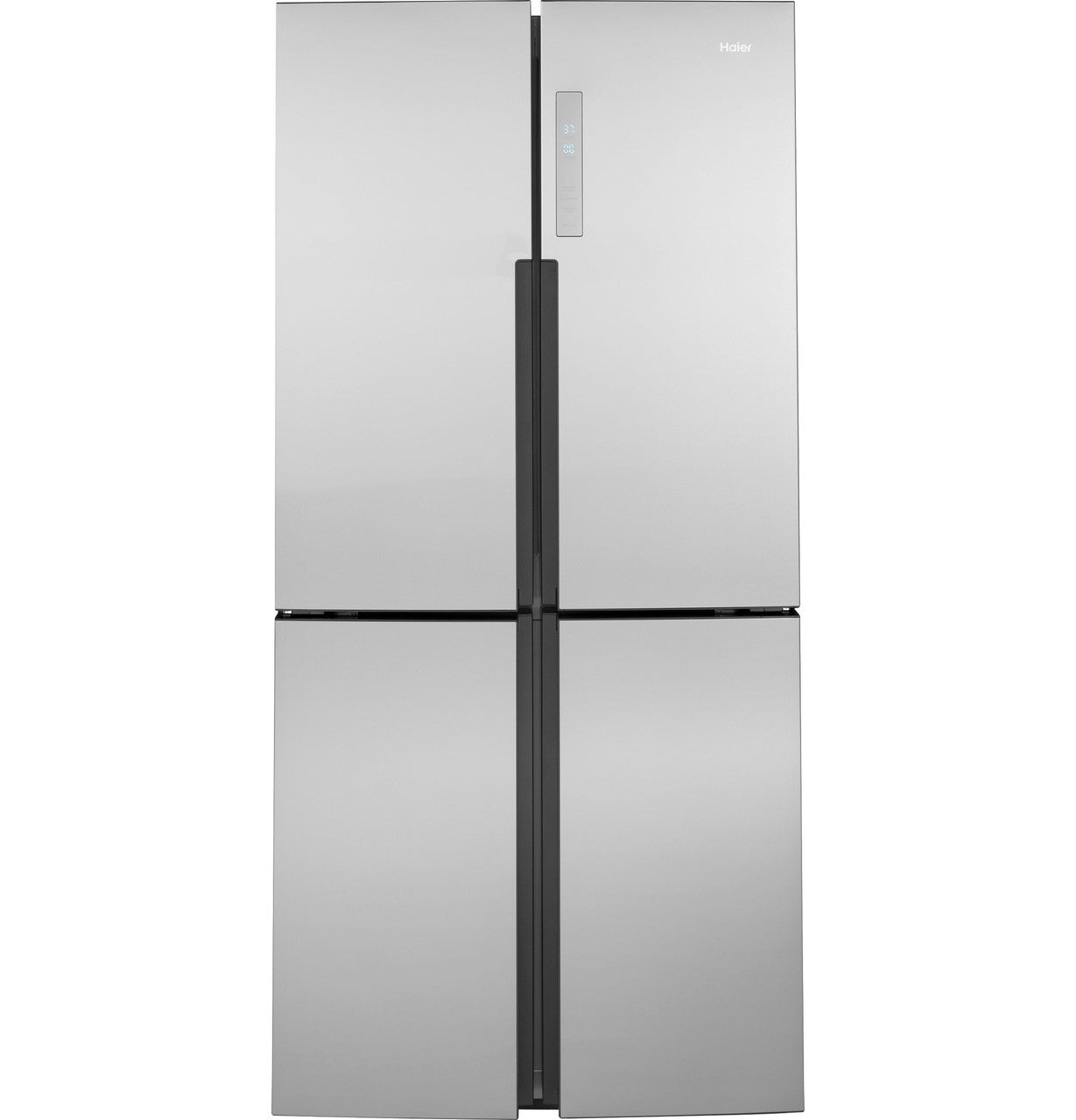 Open Box Haier QHE16HYPFS ENERGY STAR 16.8 Cu. Ft. Quad Door Refrigerator - Fingerprint Resistant Stainless Steel - Perfect for Kitchens, Restaurants & Small Businesses