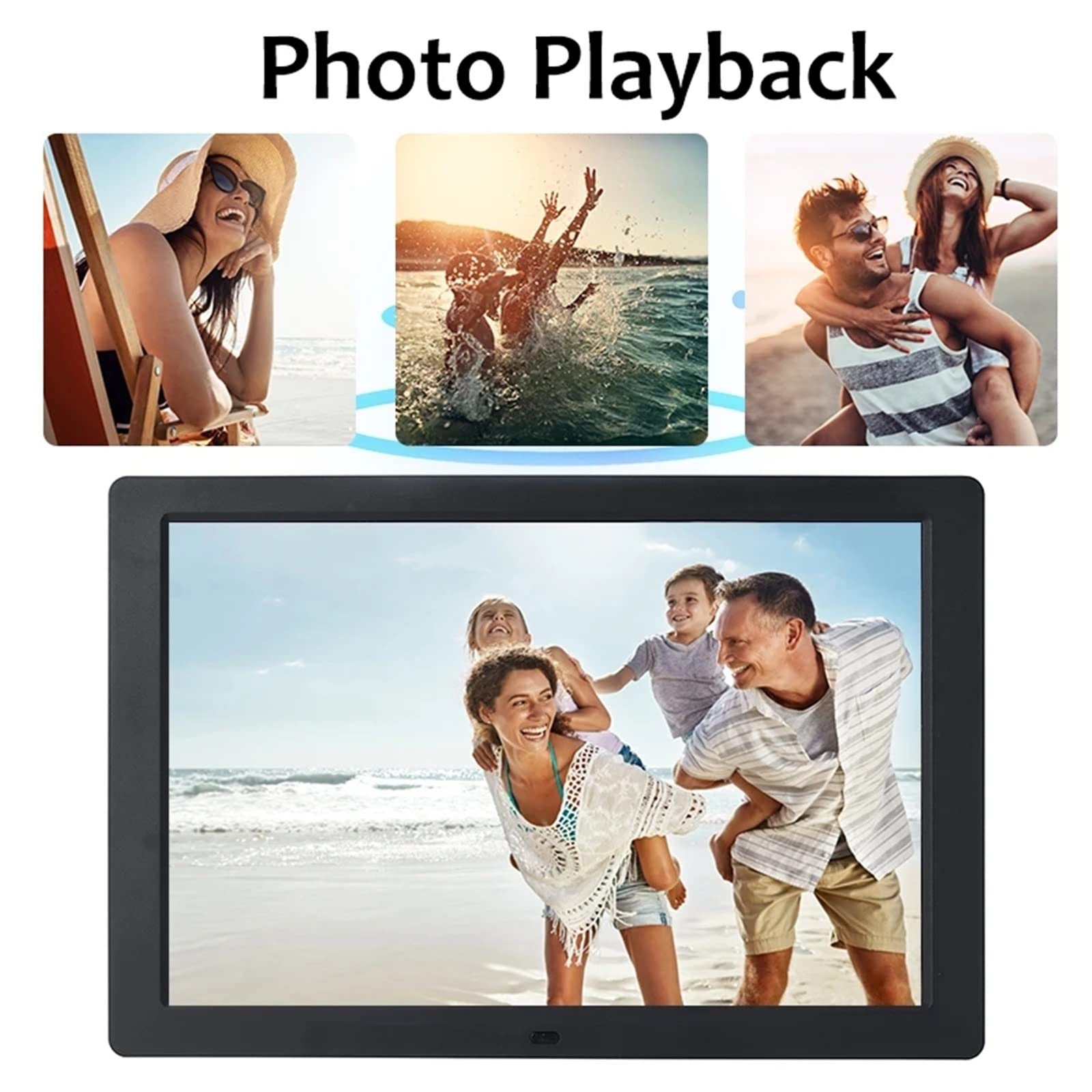 15.4 Inch Digital Picture Frame - 1280x800 HD LCD Display, Remote Control, Smart Electronic Photo Frame for Home & Office - Black Digital Photo Frame for Wall & Desk Display