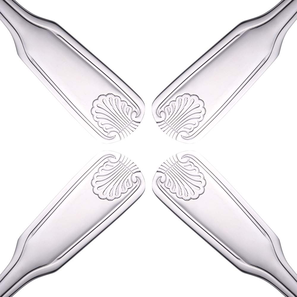 Premium 12-Piece Stainless Steel Salad Forks Set - Elegant Shell Pattern 18/0 Flatware, 6.7