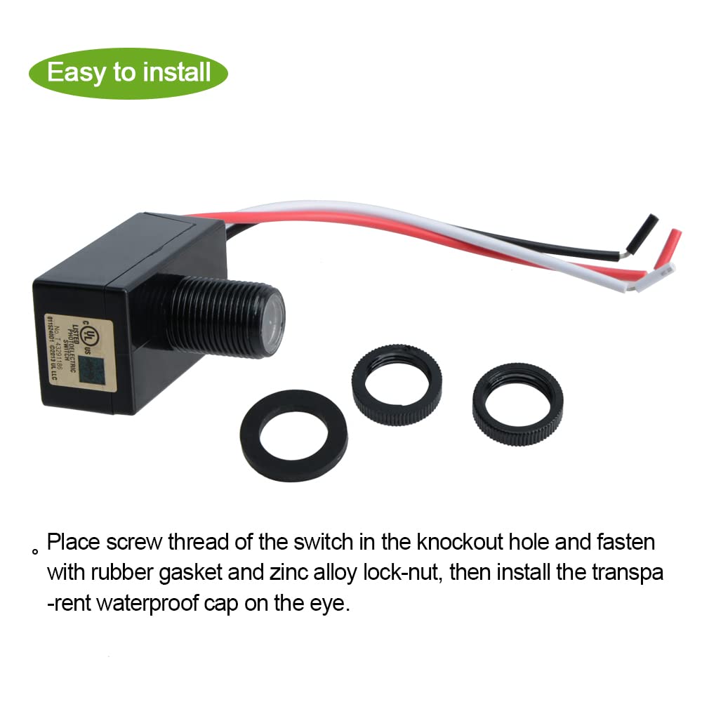 YXQ Photoelectric Switch - AC 120-277V Dusk to Dawn Sensor, Flush Mount Photo Control Eye Switch for Outdoor Lighting (NK-B/E277) | Perfect for Street Lights, Garden Lighting & Security Lights