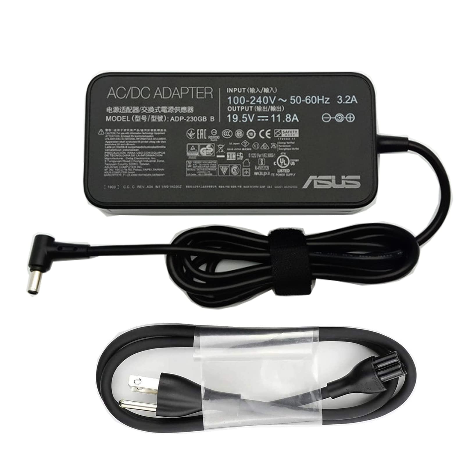 230W AC 6.0x3.7mm Laptop Charger for Asus ROG Strix Scar II GL704GM-DH74, GM501GS, GX501, GX501V, GX501VI, GX701GX, GX701GW, GX701GV, GL504G - Replacement Power Adapter for Gaming & Work Use