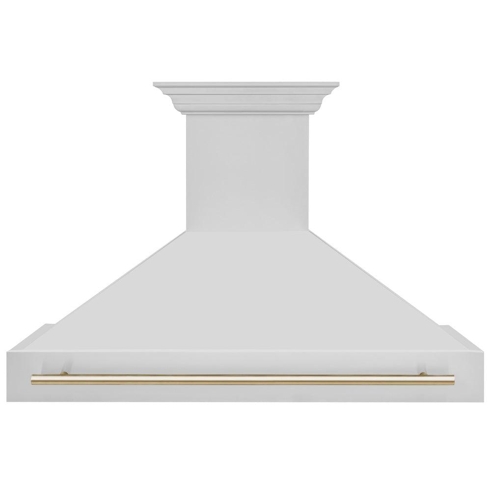 ZLINE Autograph Edition 48 Inch Stainless Steel Range Hood with Polished Gold Handle - Professional Kitchen Ventilation for Modern Homes (8654STZ 48 G) | Perfect for Gourmet Cooking, Open Kitchen Designs & Luxury Home Upgrades