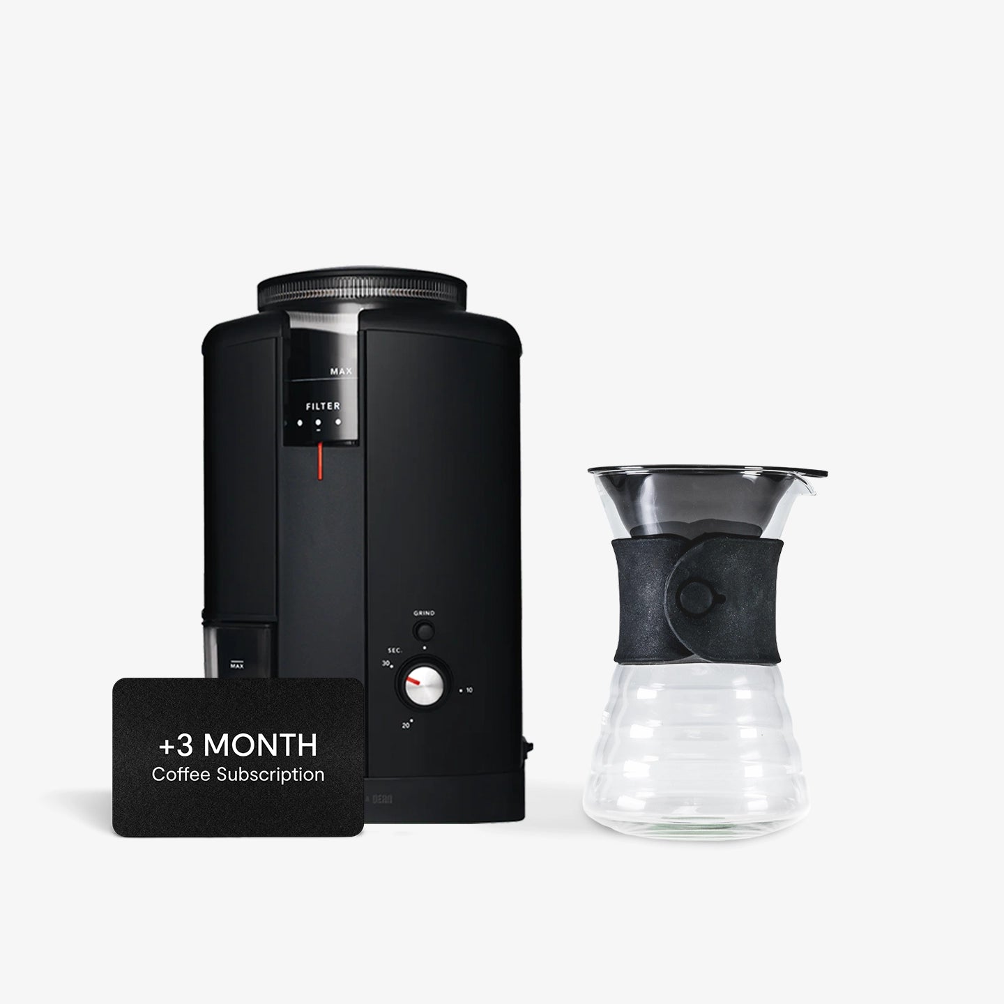 Premium Wilfa Svart Coffee Grinder & Hario V60 Glass Coffee Decanter Bundle - Perfect for Pour Over & Drip Brewing at Home or Office