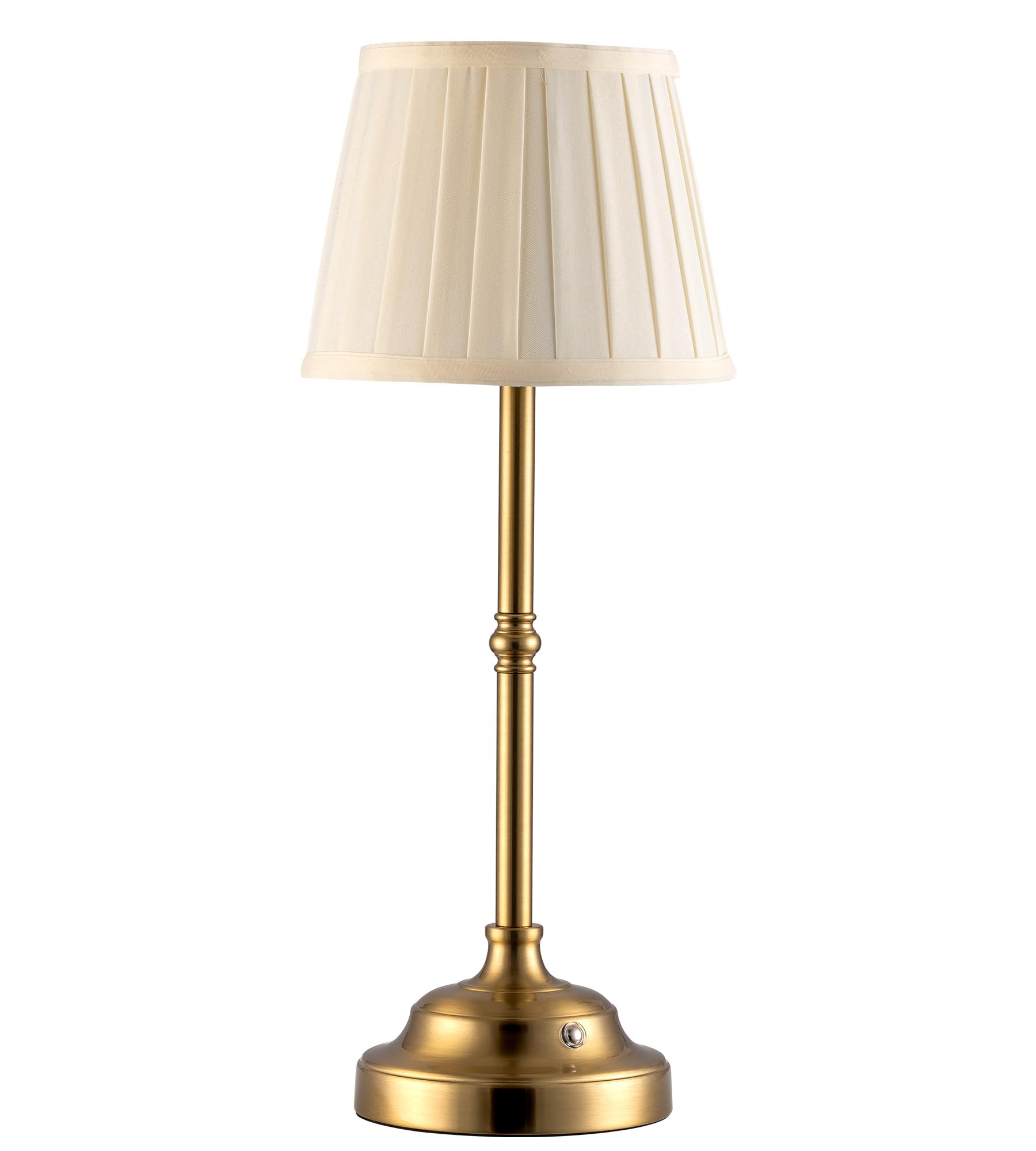 KDG Cordless Rechargeable Table Lamp with Fabric Shade - 4000mAh Battery Powered Dimmable Desk Light for Bedroom, Office, Study, Nightstand, Dining Room & Outdoor Camping | Portable LED Night Light for Home Decor & Emergency Use (Bronze)