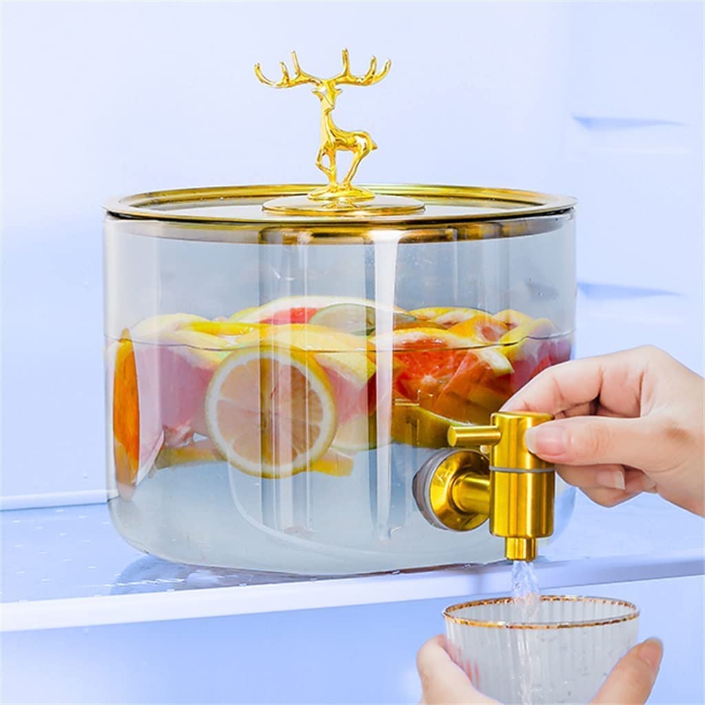3L Glass Cold Water Dispenser with Faucet - Large Capacity Refrigerator Pitcher for Iced Tea, Lemonade & Summer Drinks - Perfect for Parties, BBQs & Office Use