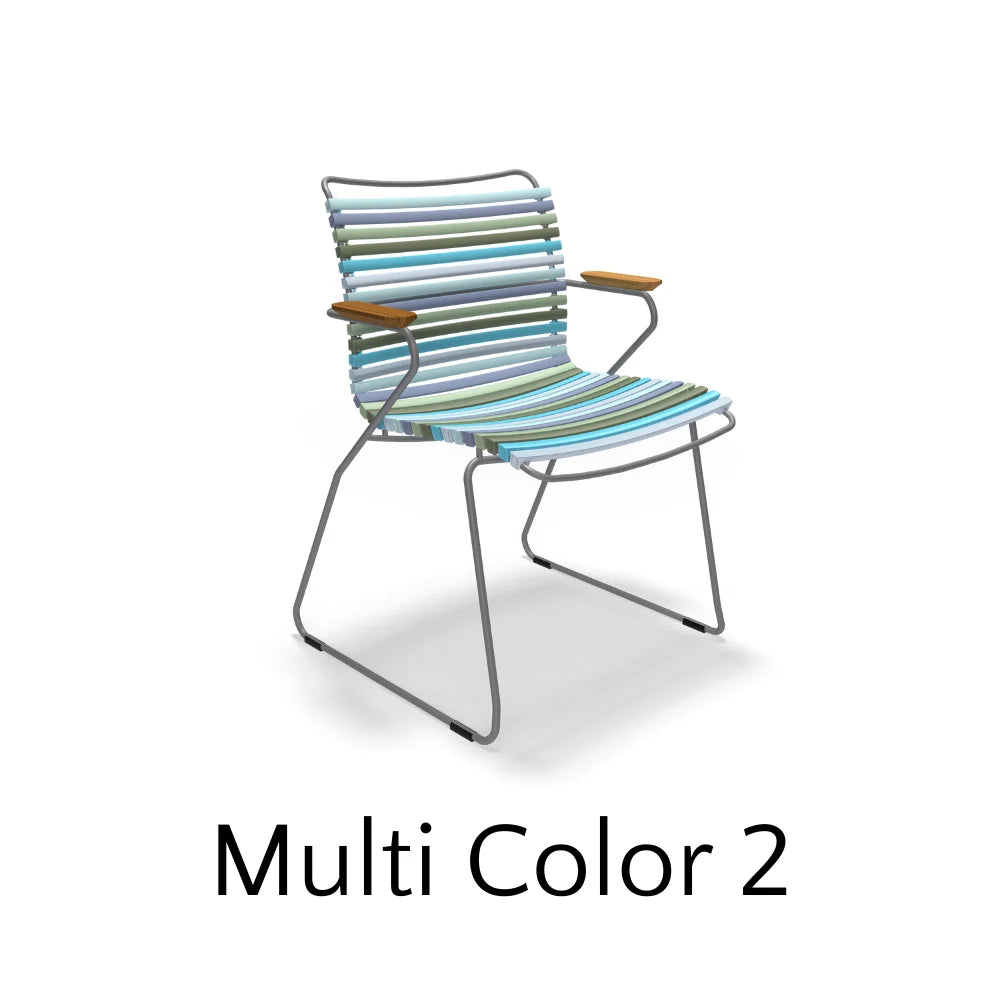 CLICK Outdoor Dining Armchair - Weather-Resistant Patio Chair for Garden, Poolside & Restaurant Use - Comfortable Aluminum Bistro Seating with Cushion Option