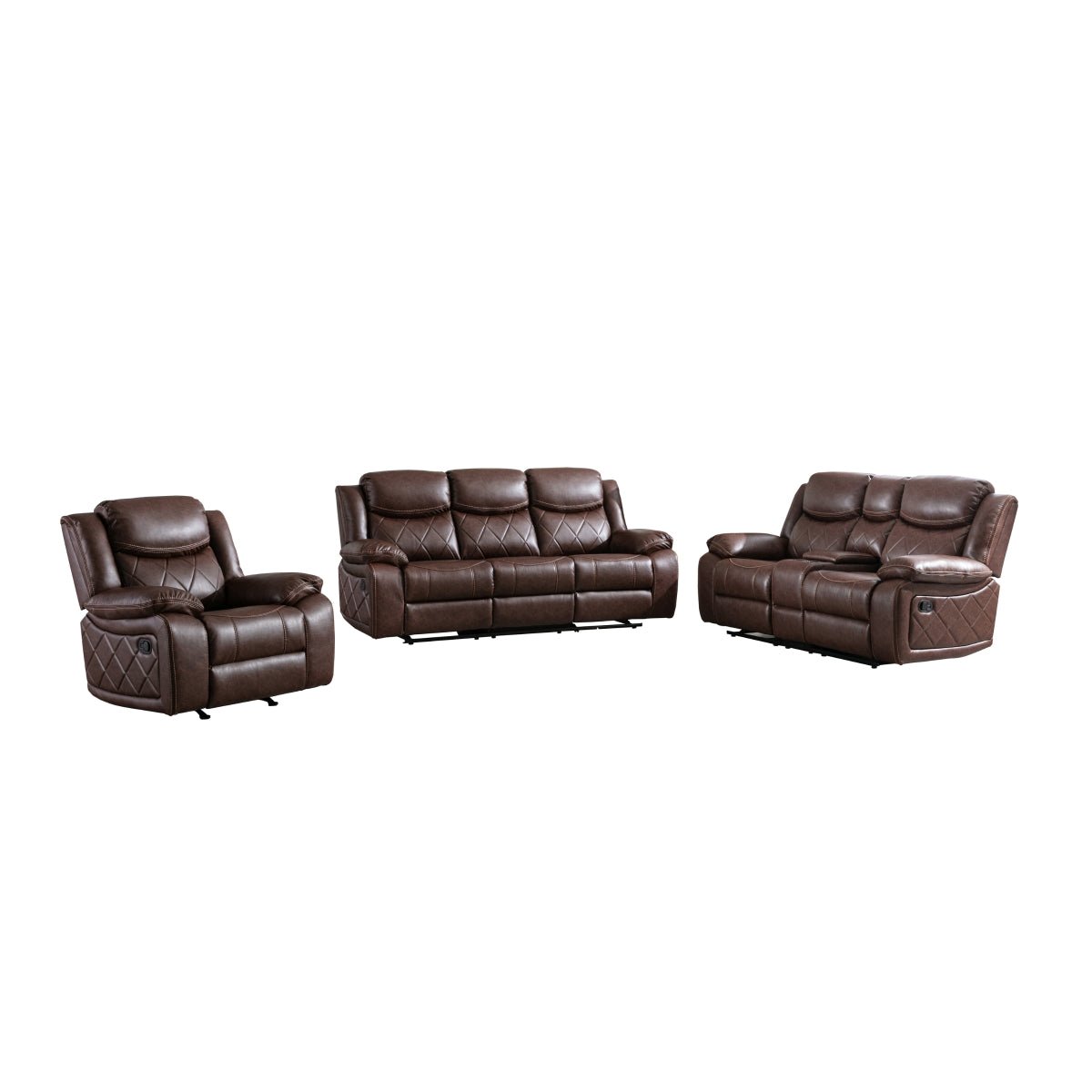 Bartholomew Reclining Sofa - Modern Comfortable Leather Recliner Couch for Living Room | Perfect for Home Theater, Family Relaxation & Small Spaces